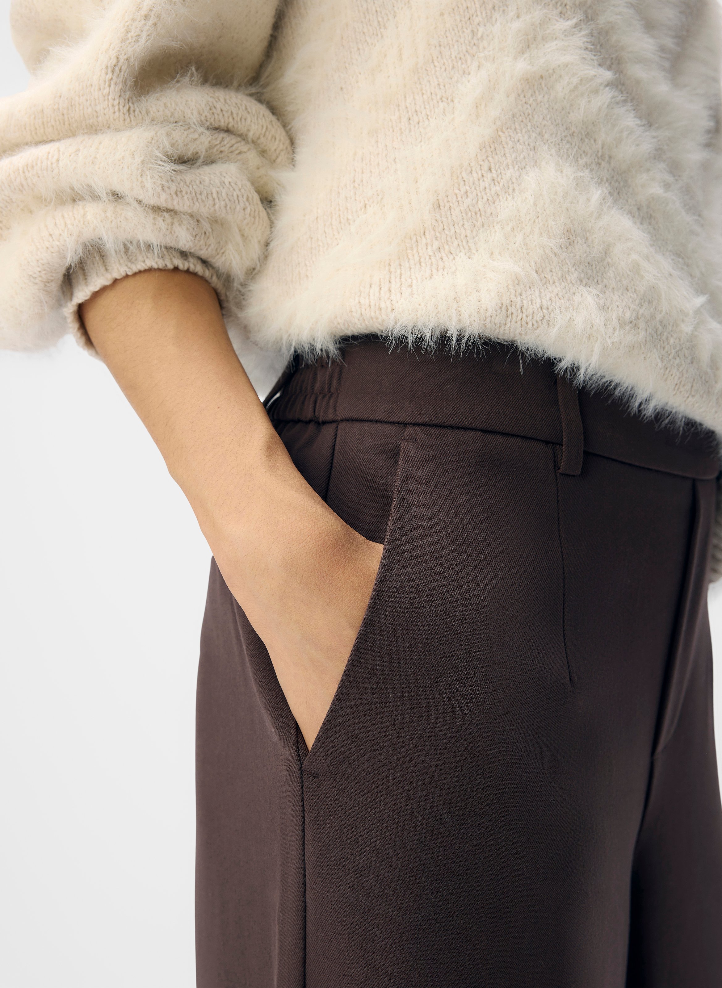 Pantalon fluide à pinces  OBJECT Marron