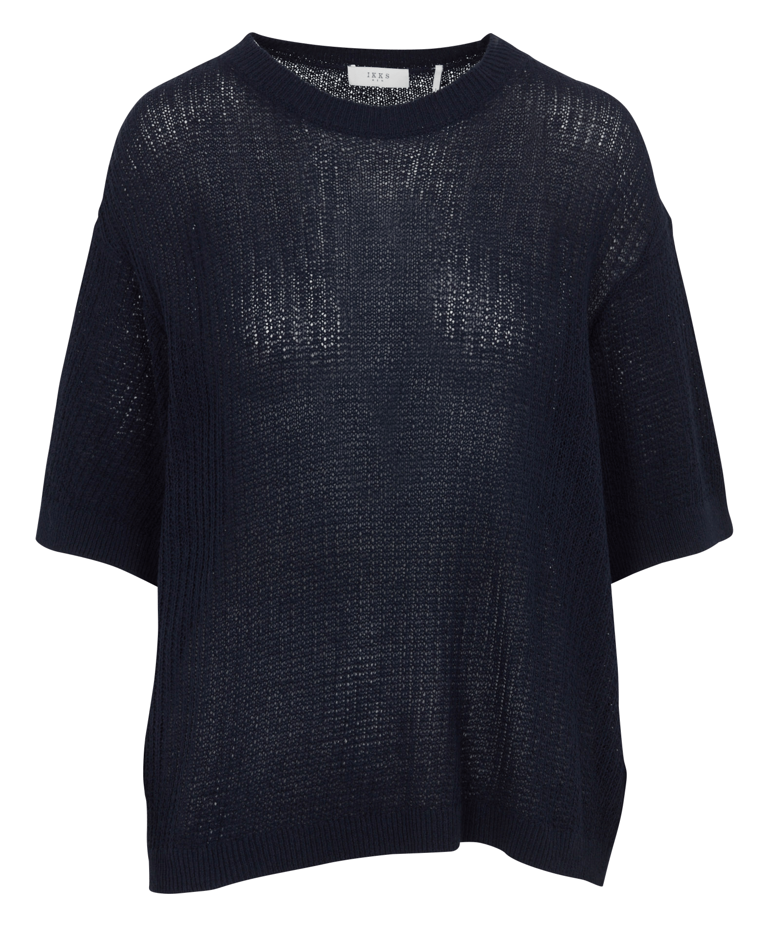 Pull manches courtes en maille IKKS Bleu