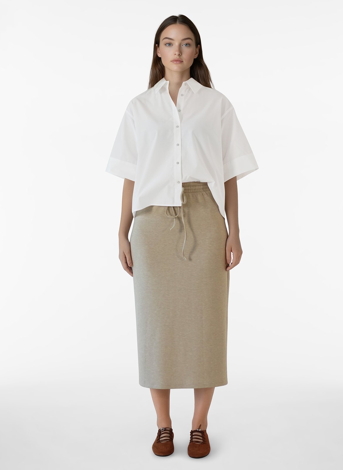 Straight shirt with classic collar VILA White