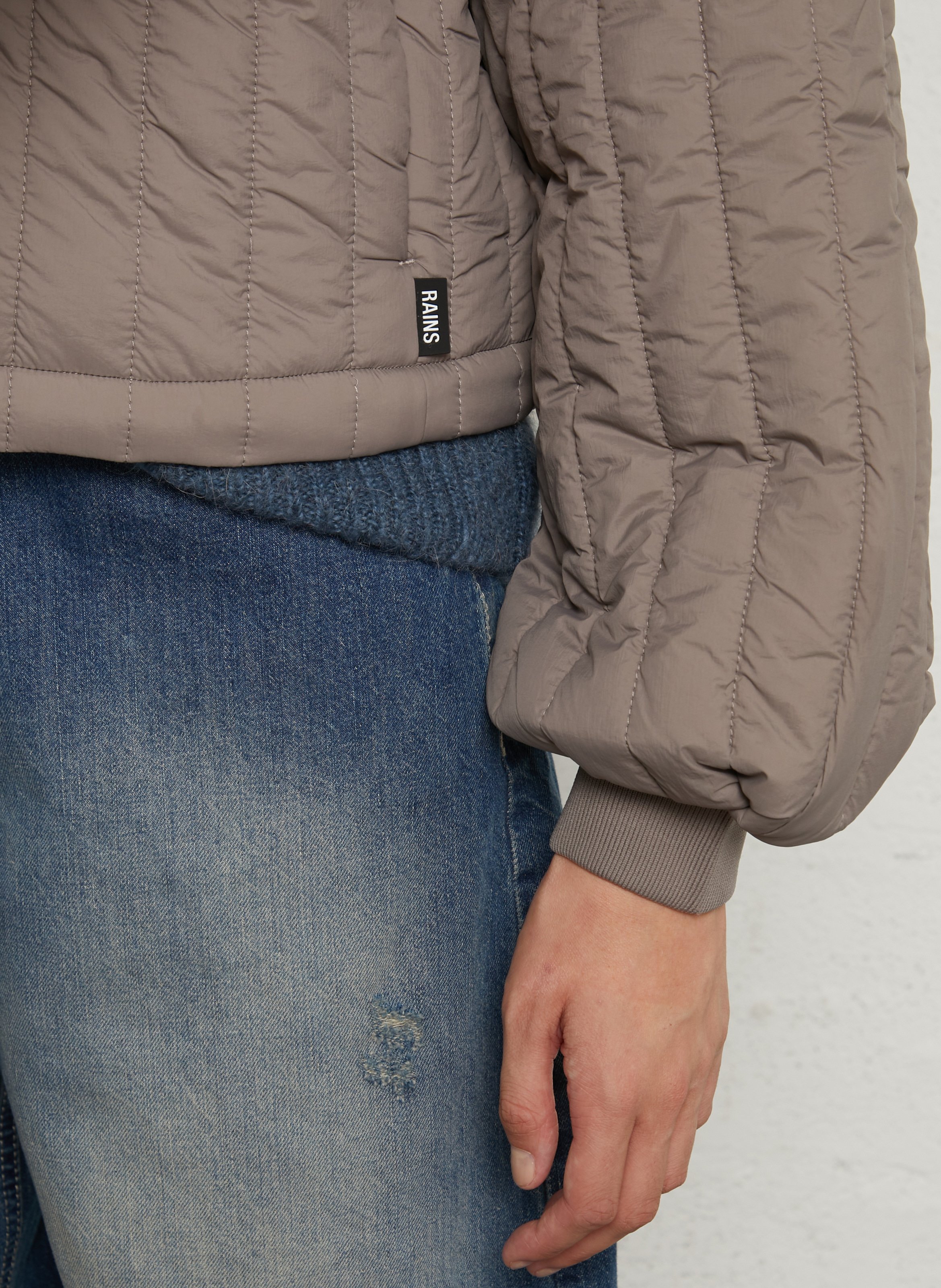 Quilted solid straight jacket RAINS Beige