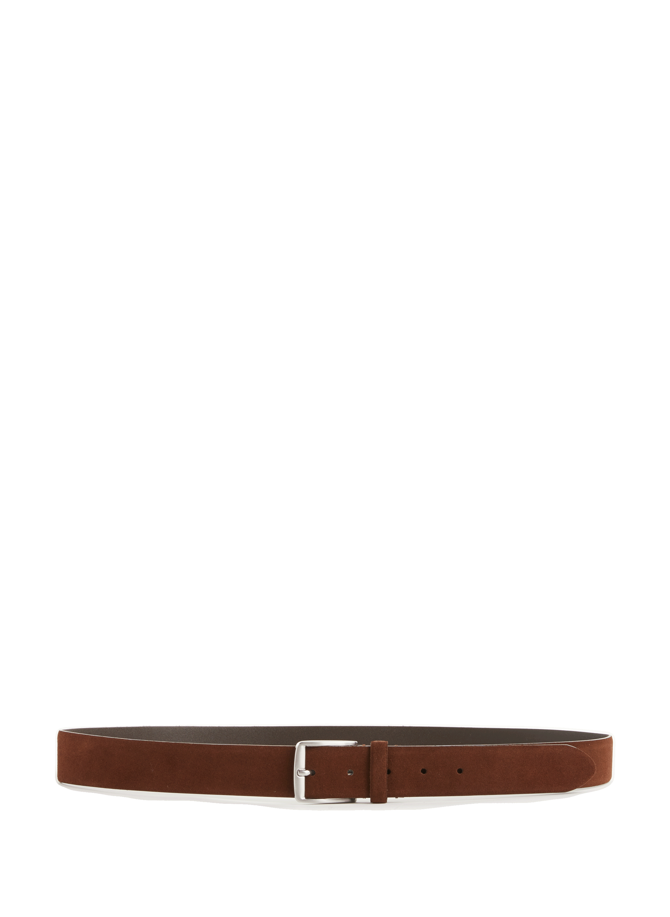Cowhide leather belt lem 98121/01 alasknubuck walnuts AU PRINTEMPS PARIS Brown