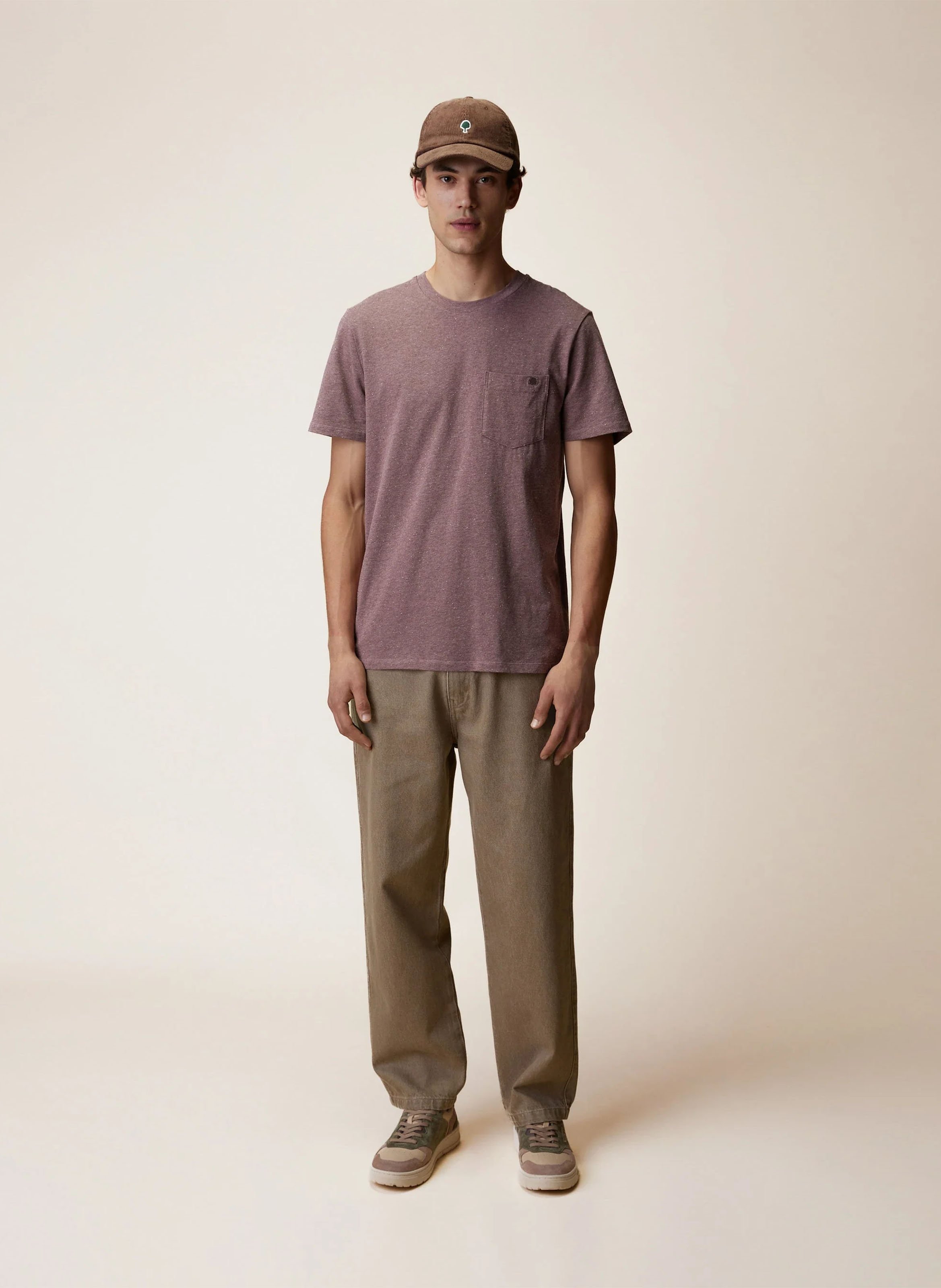 Round-neck cotton-blend T-shirt FAGUO Purple