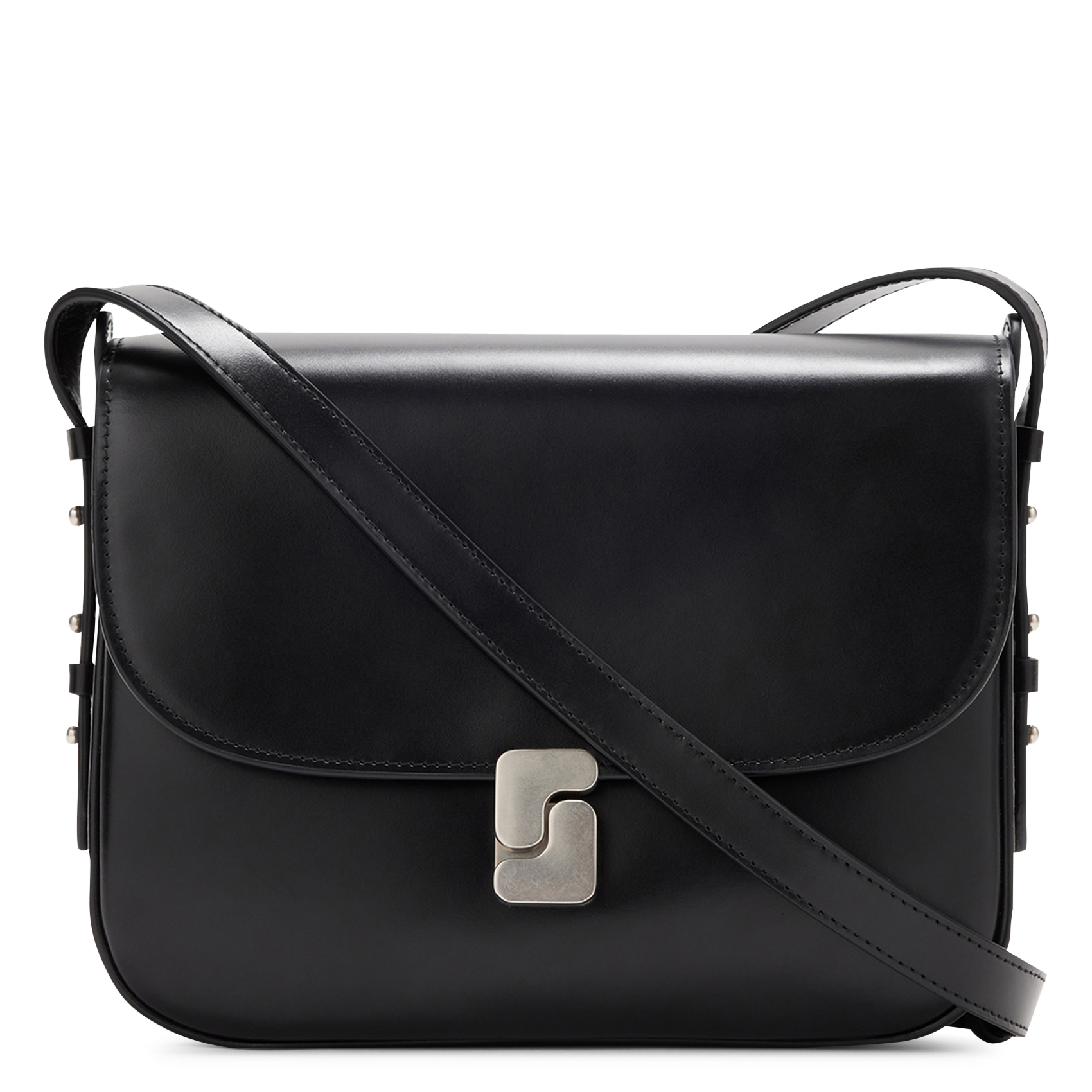 Sac bandoulière en cuir SOEUR Noir
