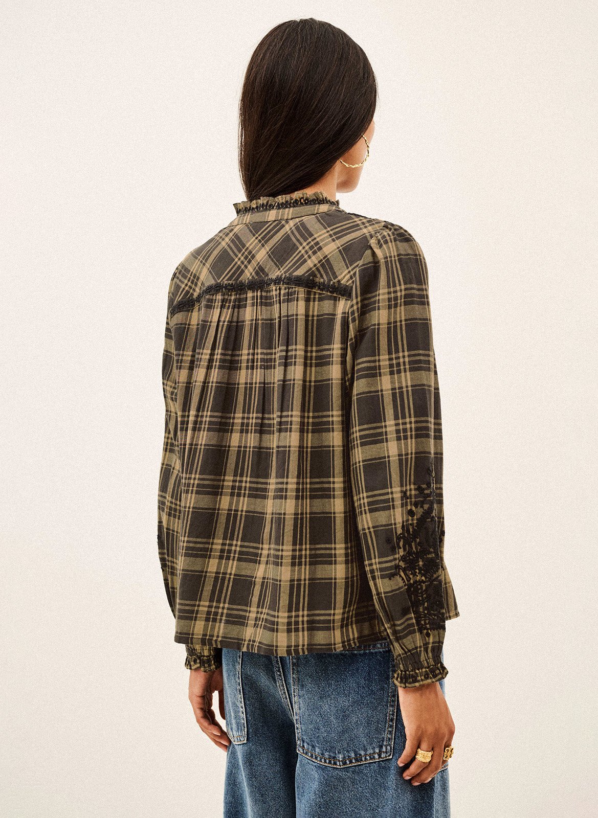 Oversize-Bluse aus Baumwolle BA&SH Khaki