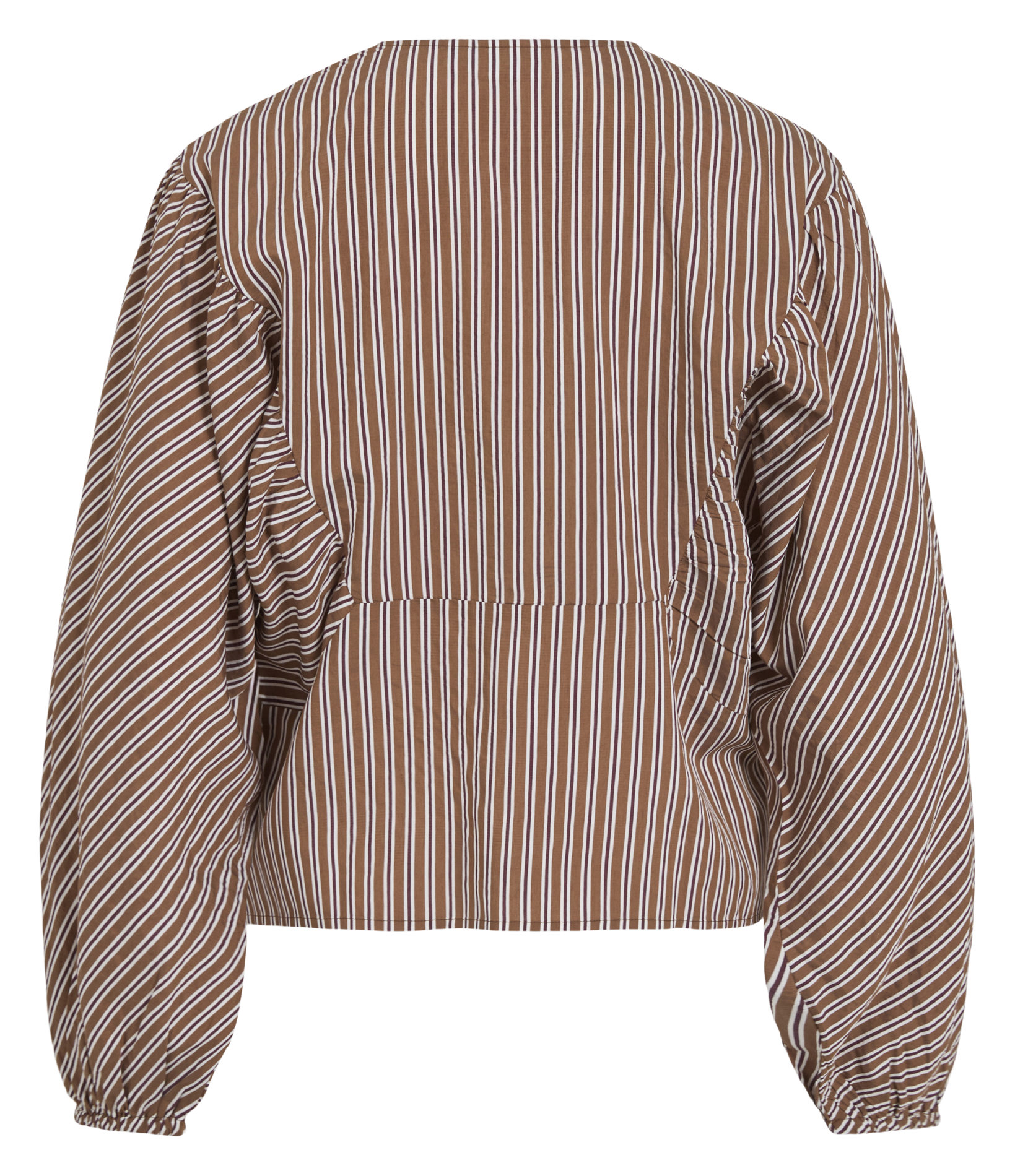 Chemise ample boutonnée à rayures VILA Marron