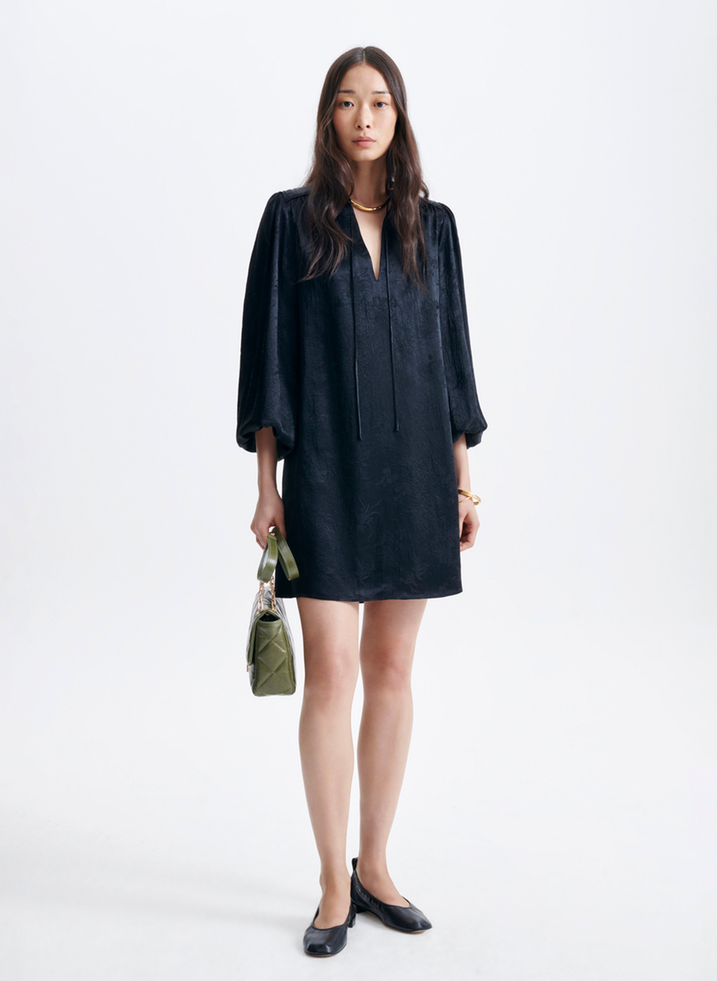 Short wide jacquard dress VANESSA BRUNO Black