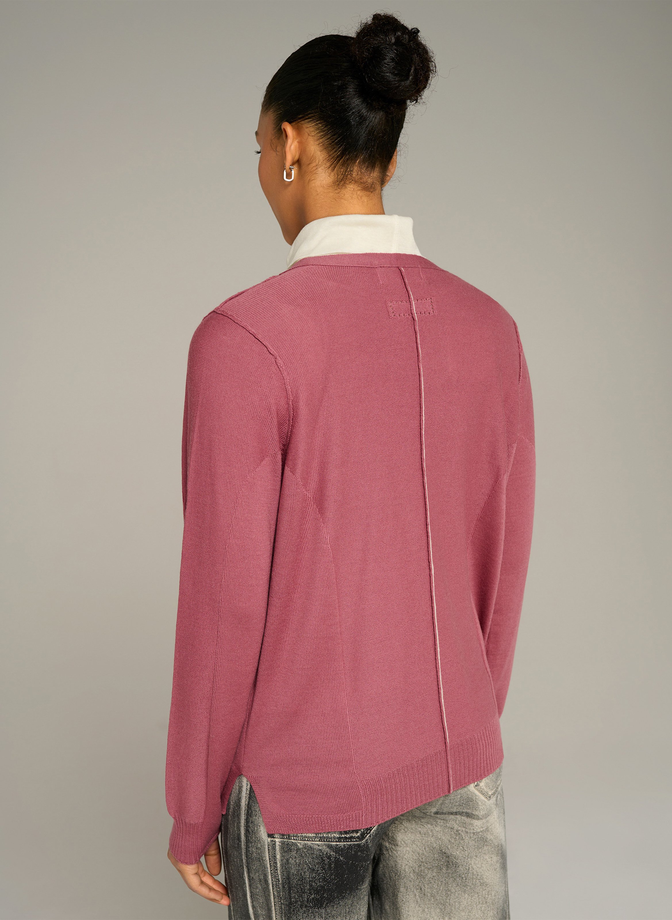 Recht, wollen vest met V-hals | Violet COTELAC ACOTE Dames
