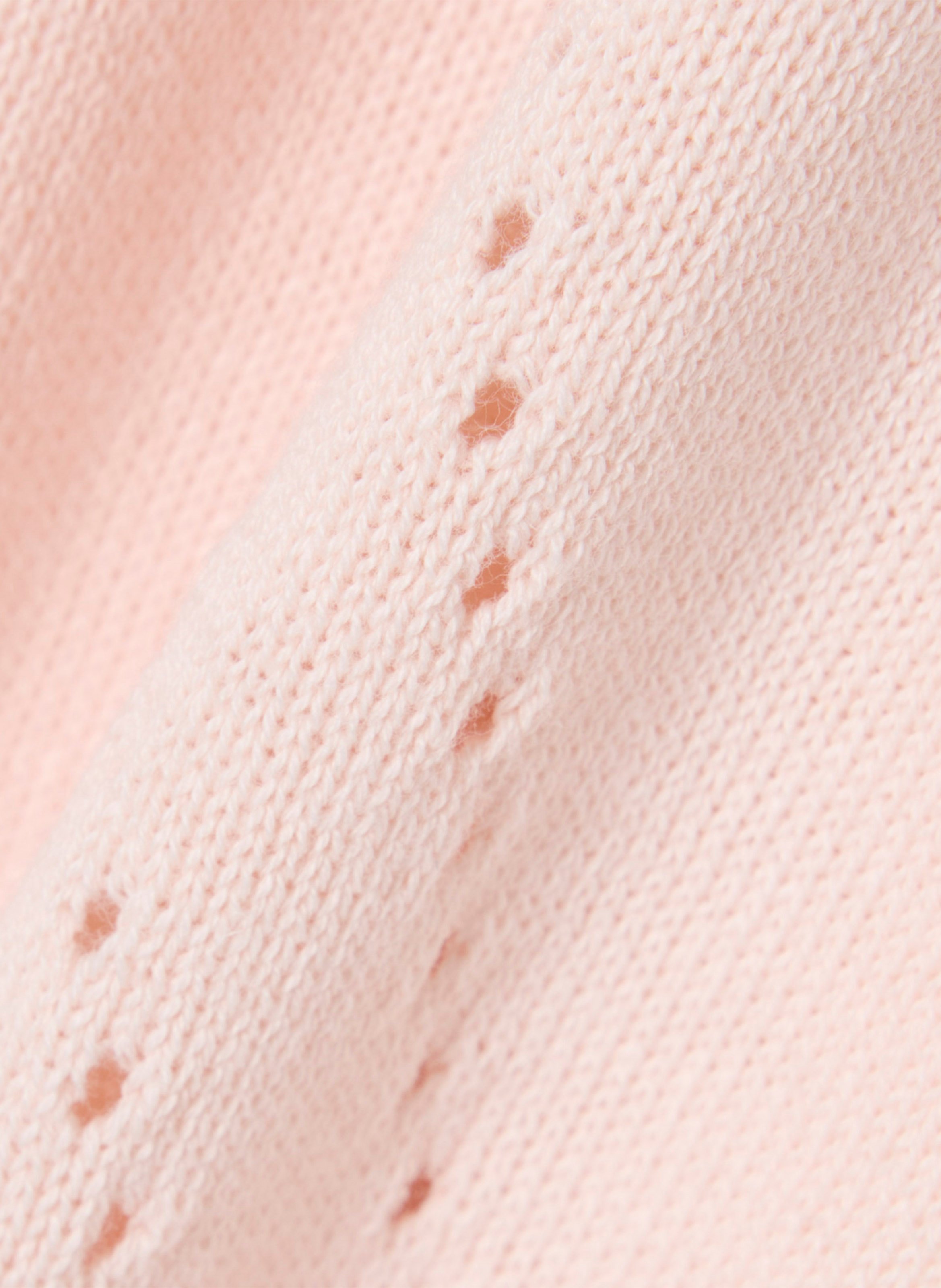 Pull droit col rond en coton LACOSTE Rose