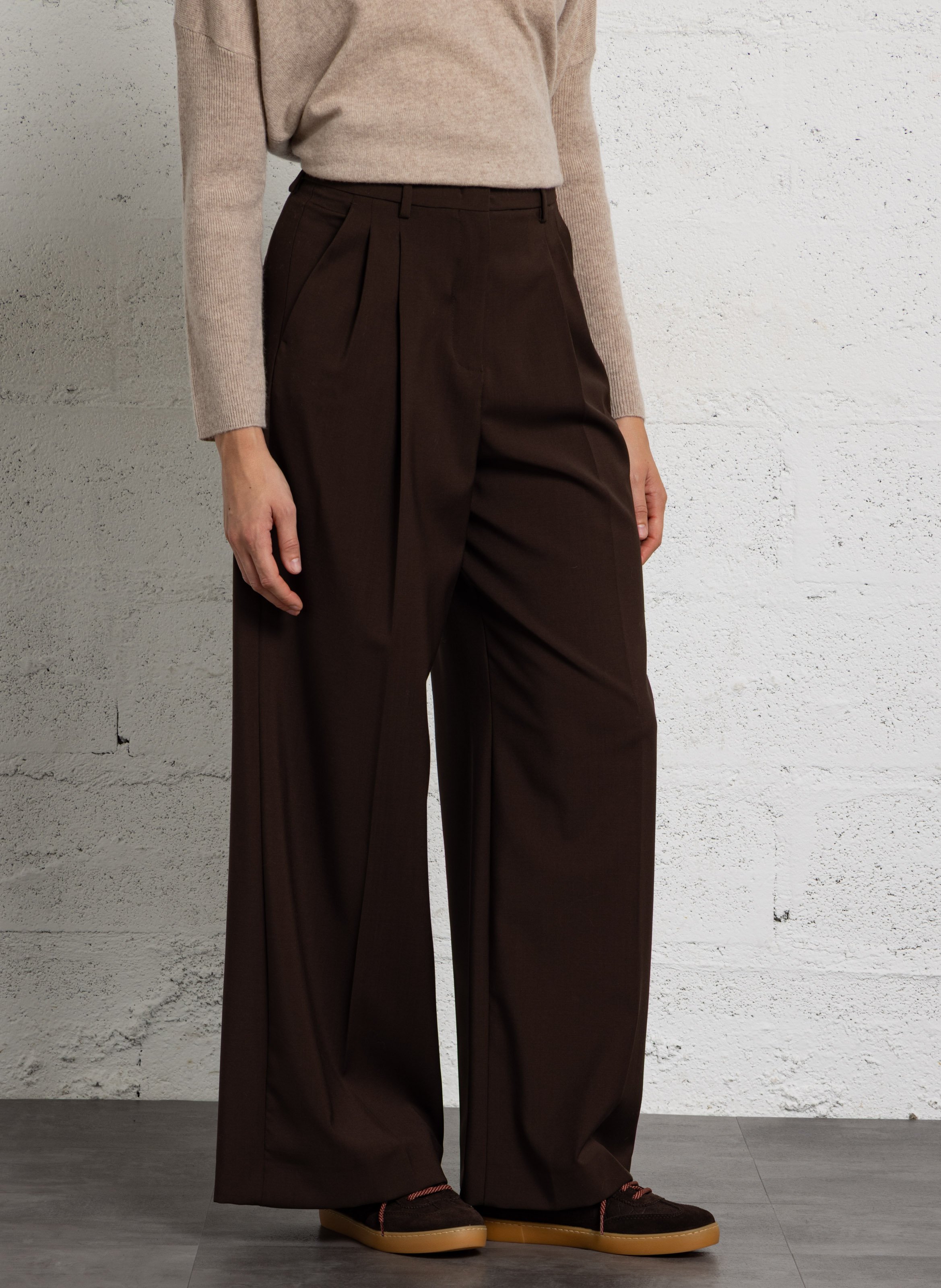 Wool tailored trousers MAX MARA WEEK END Brown