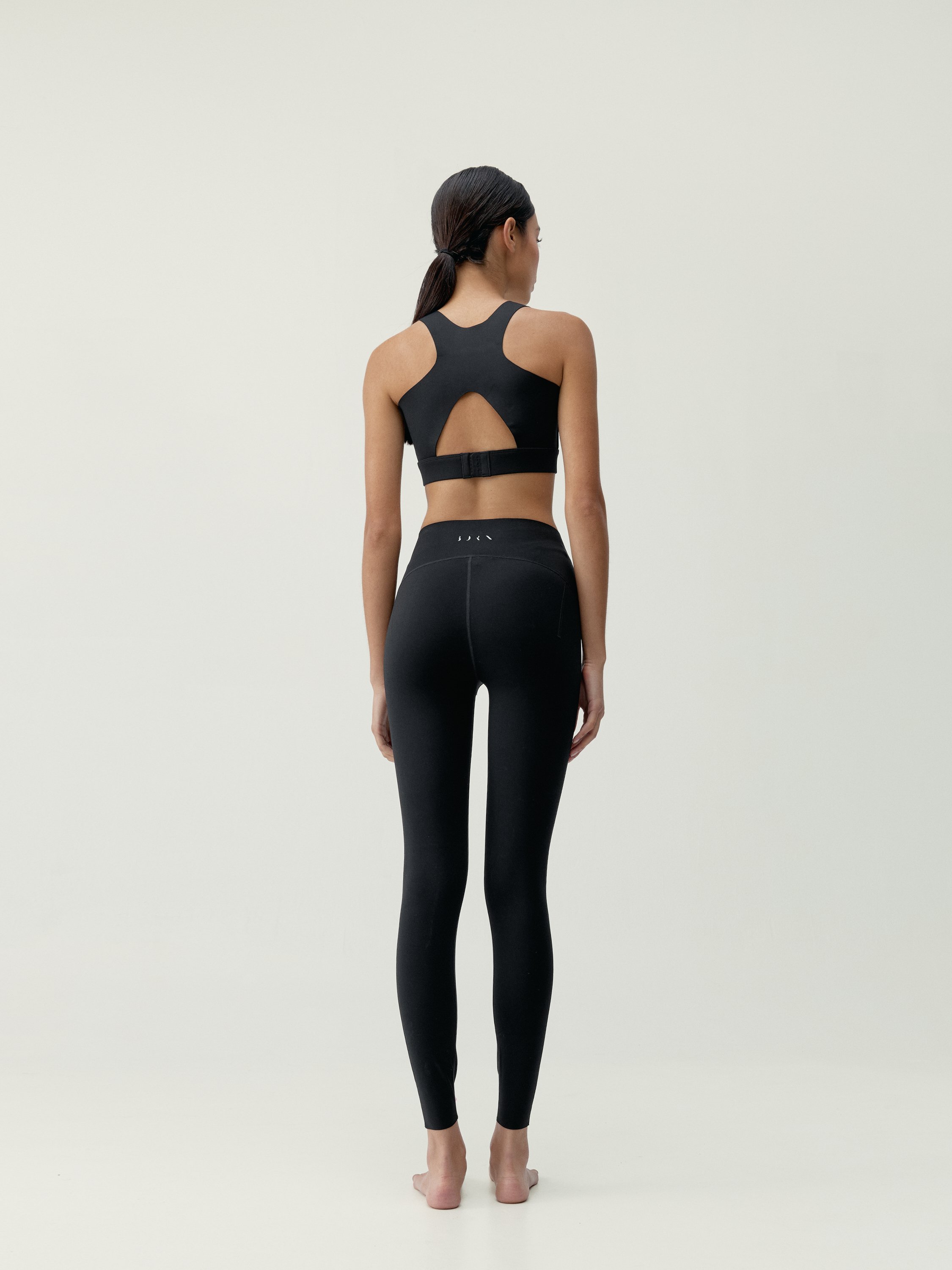 Women's high-waisted shaping sports leggings BORN Black