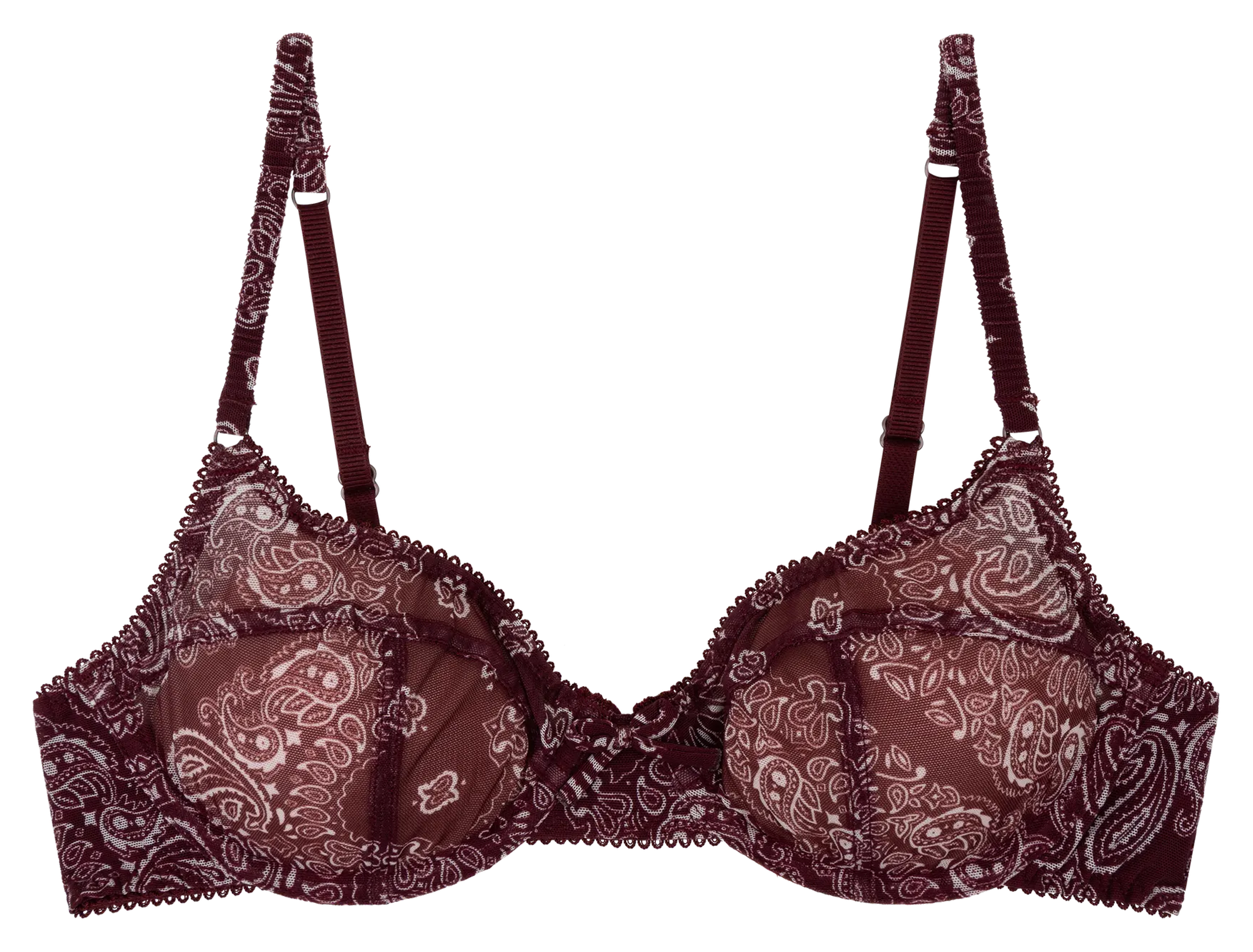 Soutien-gorge à armatures imprimée LOVE STORIES Prune