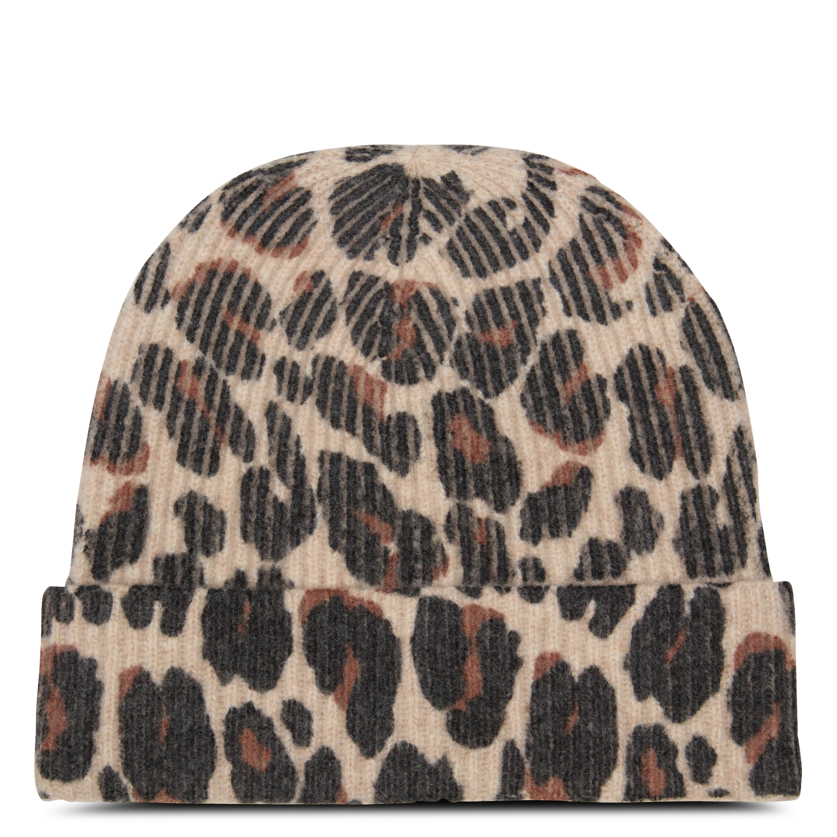 Gerippte Umschlagmütze aus Merinowolle MAJESTIC FILATURES Beige