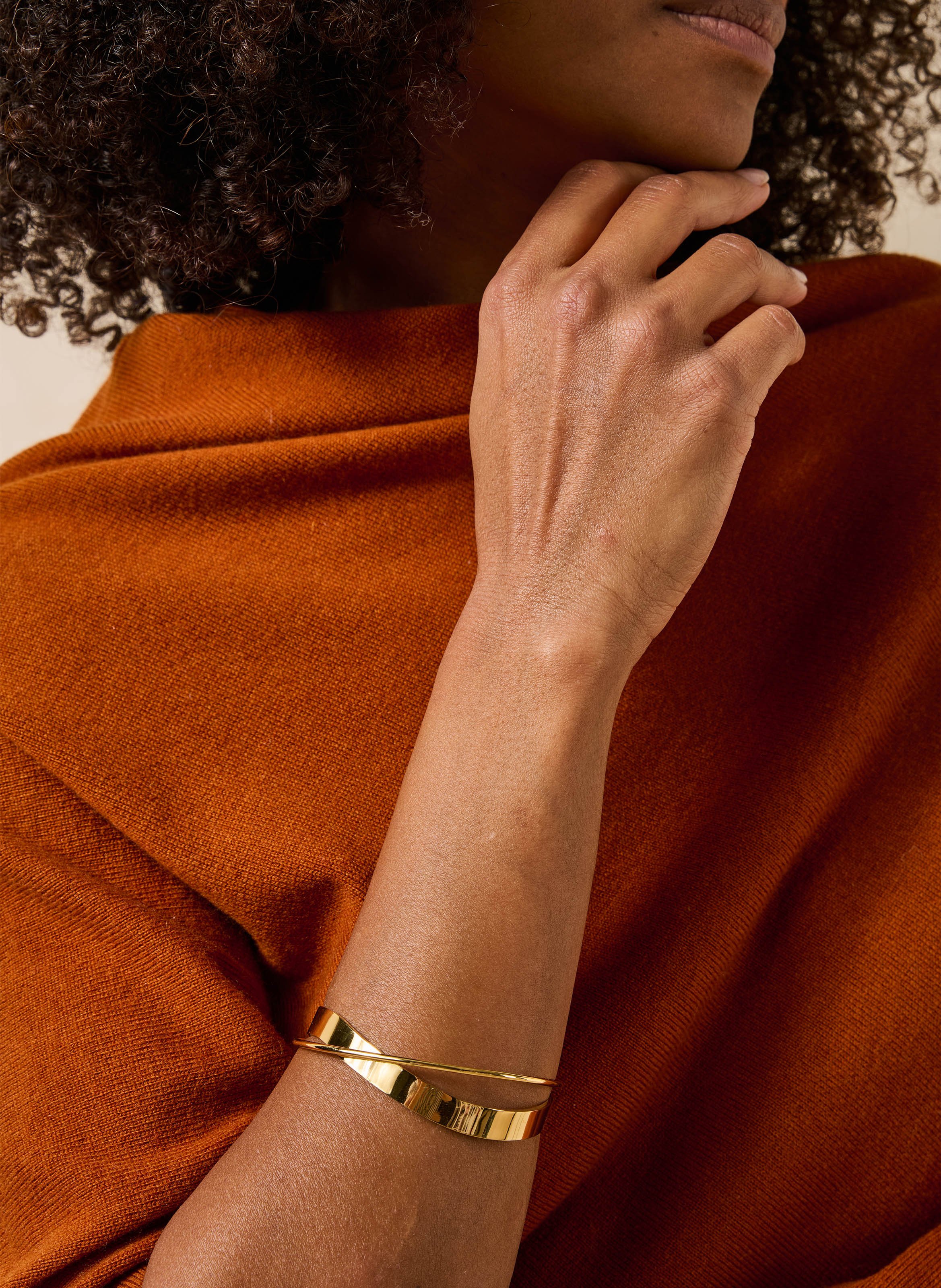 Open steel bracelet LA FEE MARABOUTEE Golden