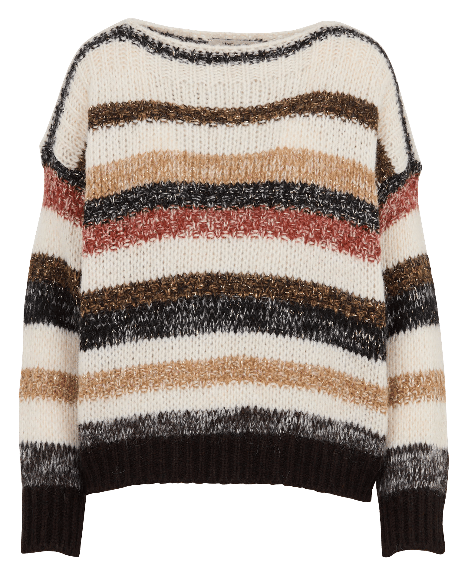 Round-neck striped sweater LA FEE MARABOUTEE Beige