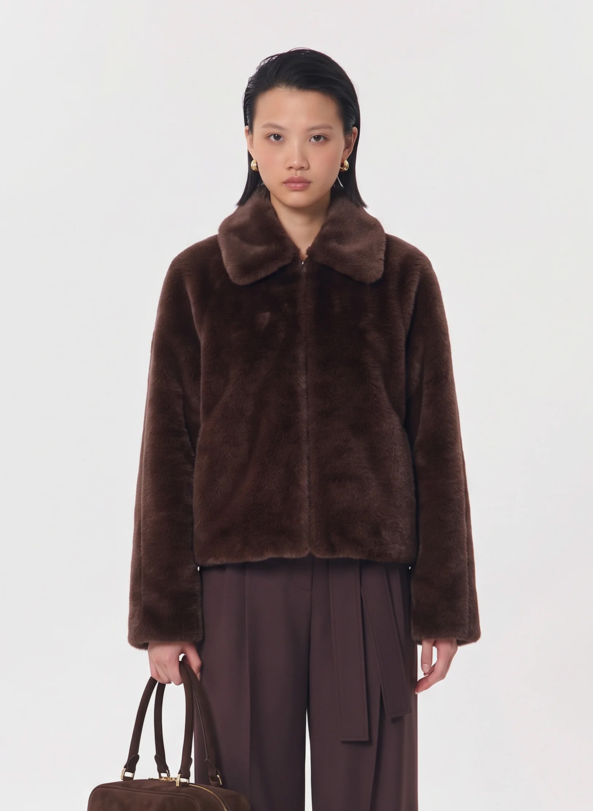 Manteau col classique en fourrure TARA JARMON