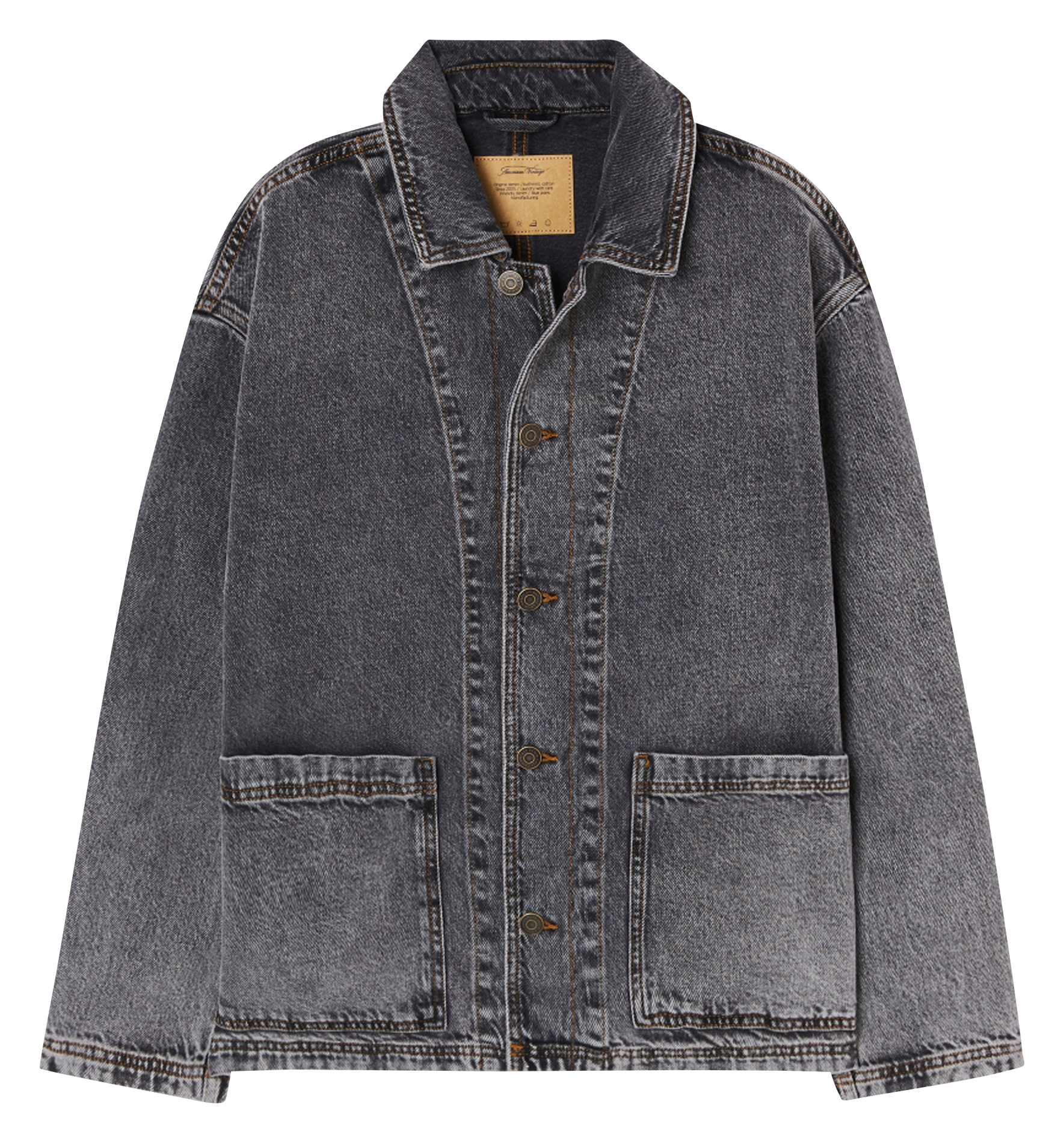 Vintage denim jacket Washed with Tartan Lining (2) – HugNottingHill