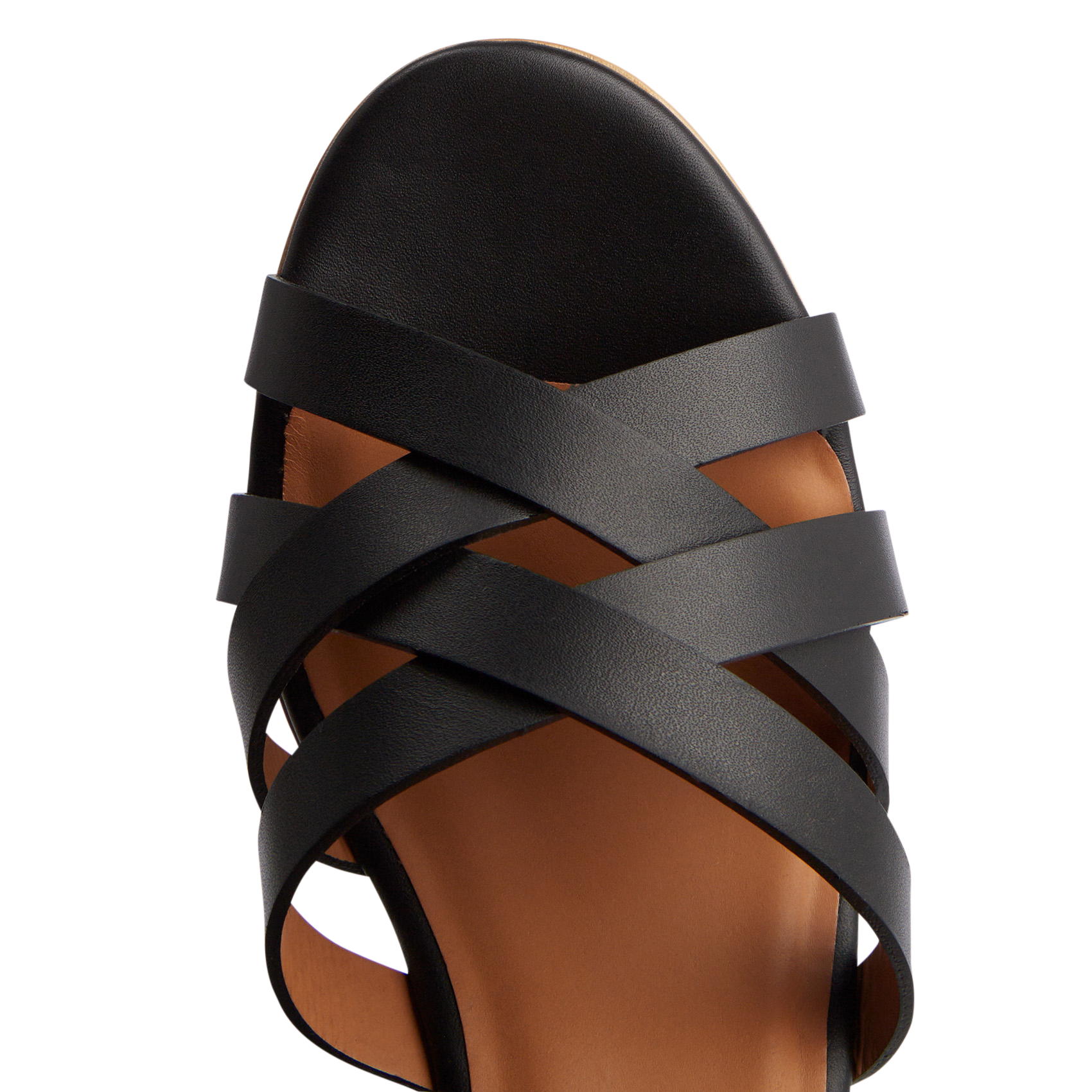 Heeled leather sandals RIVECOUR Black