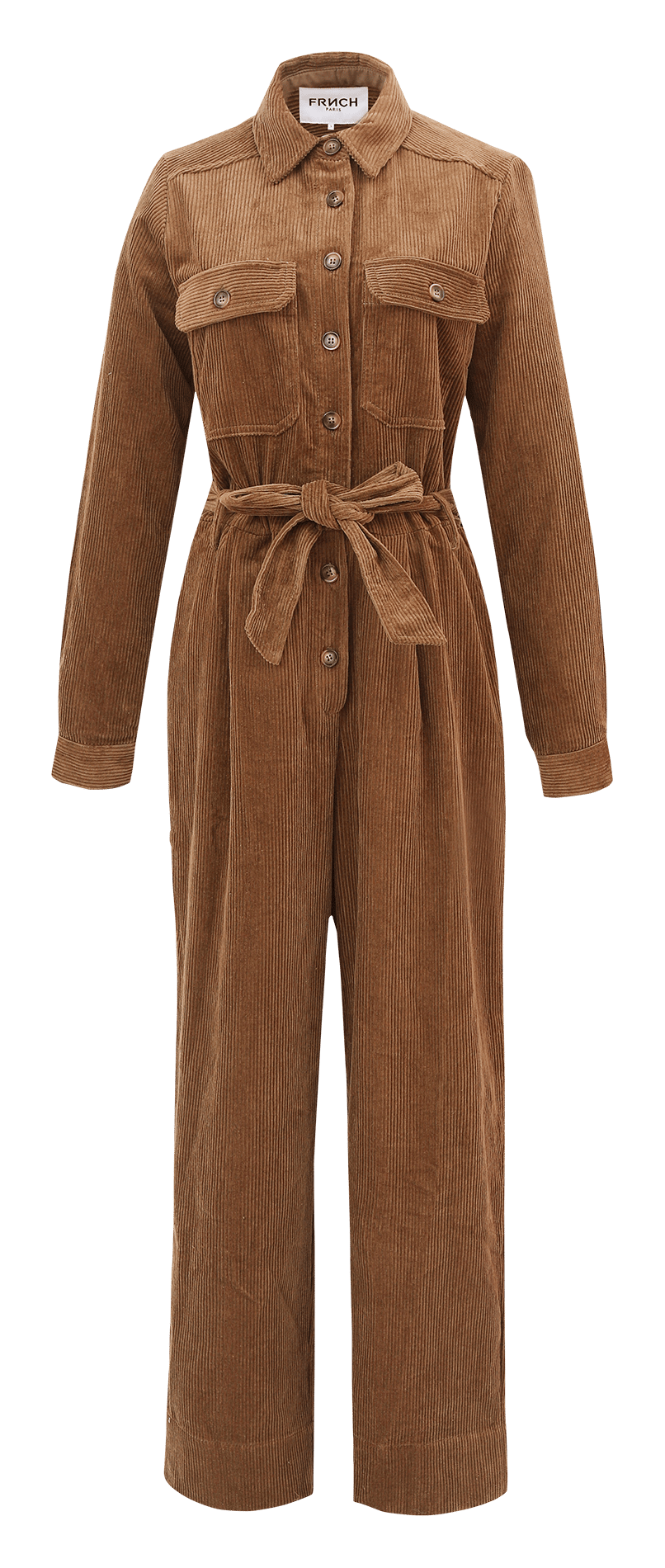 Corduroy jumpsuit with classic collar GoldenFRNCH