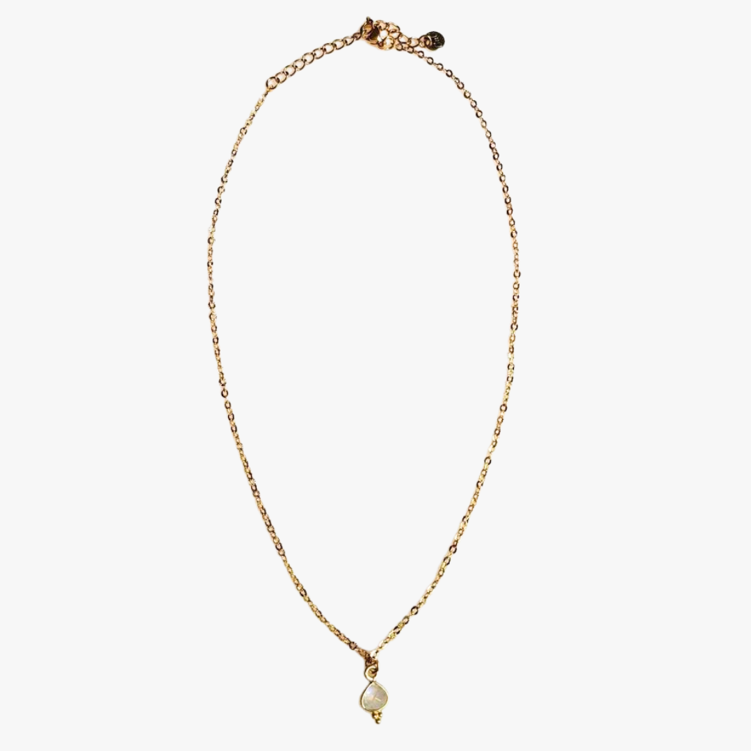 Moonstone necklace GINANDGER White
