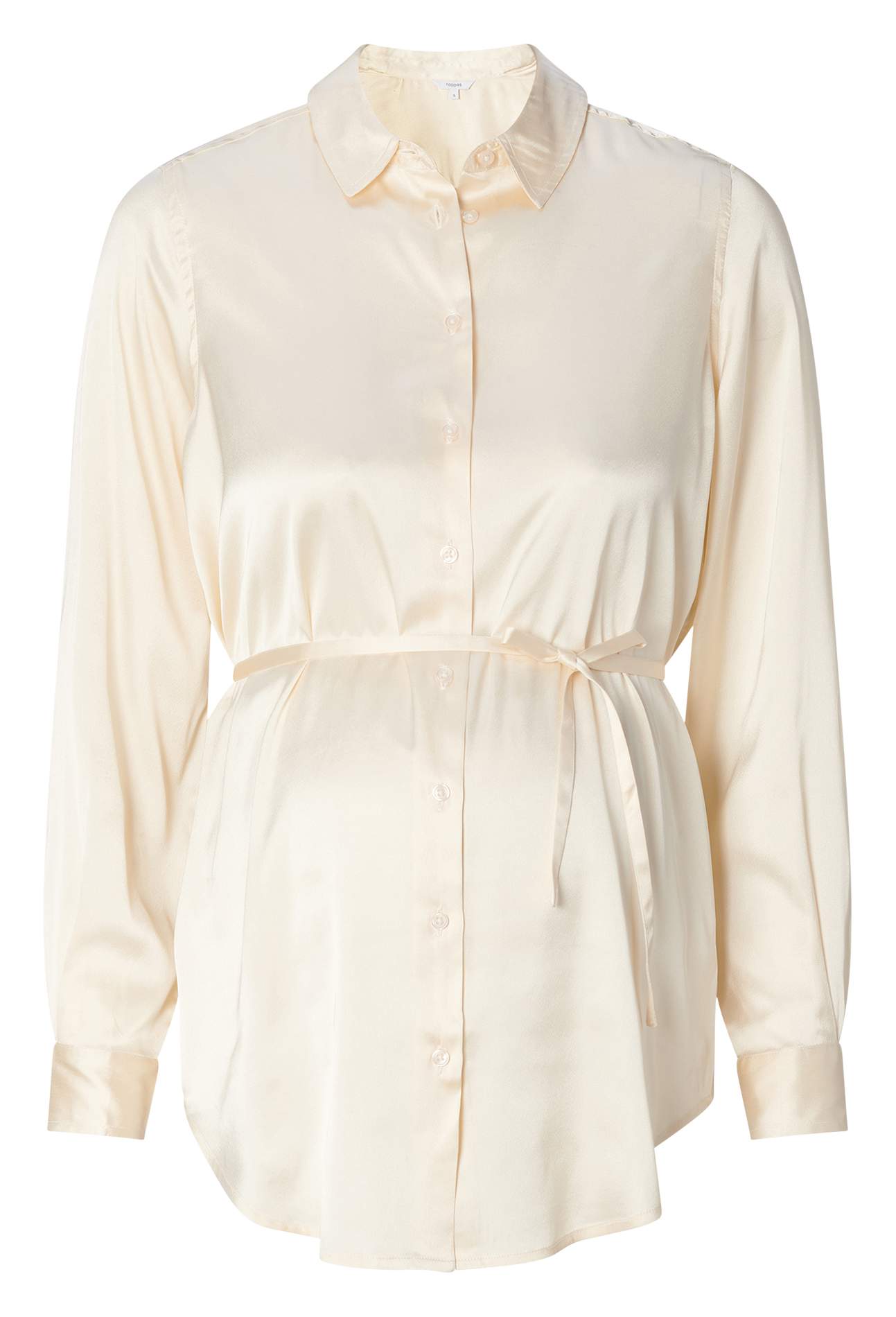 Fluid satin-finish maternity shirt NOPPIES Beige