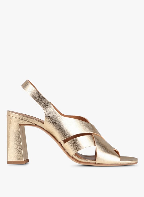 Sandales a Talons En Cuir Metallise Julio Or Maison 123 Femme 6545158 04 OR Place des Tendances Luxembourg