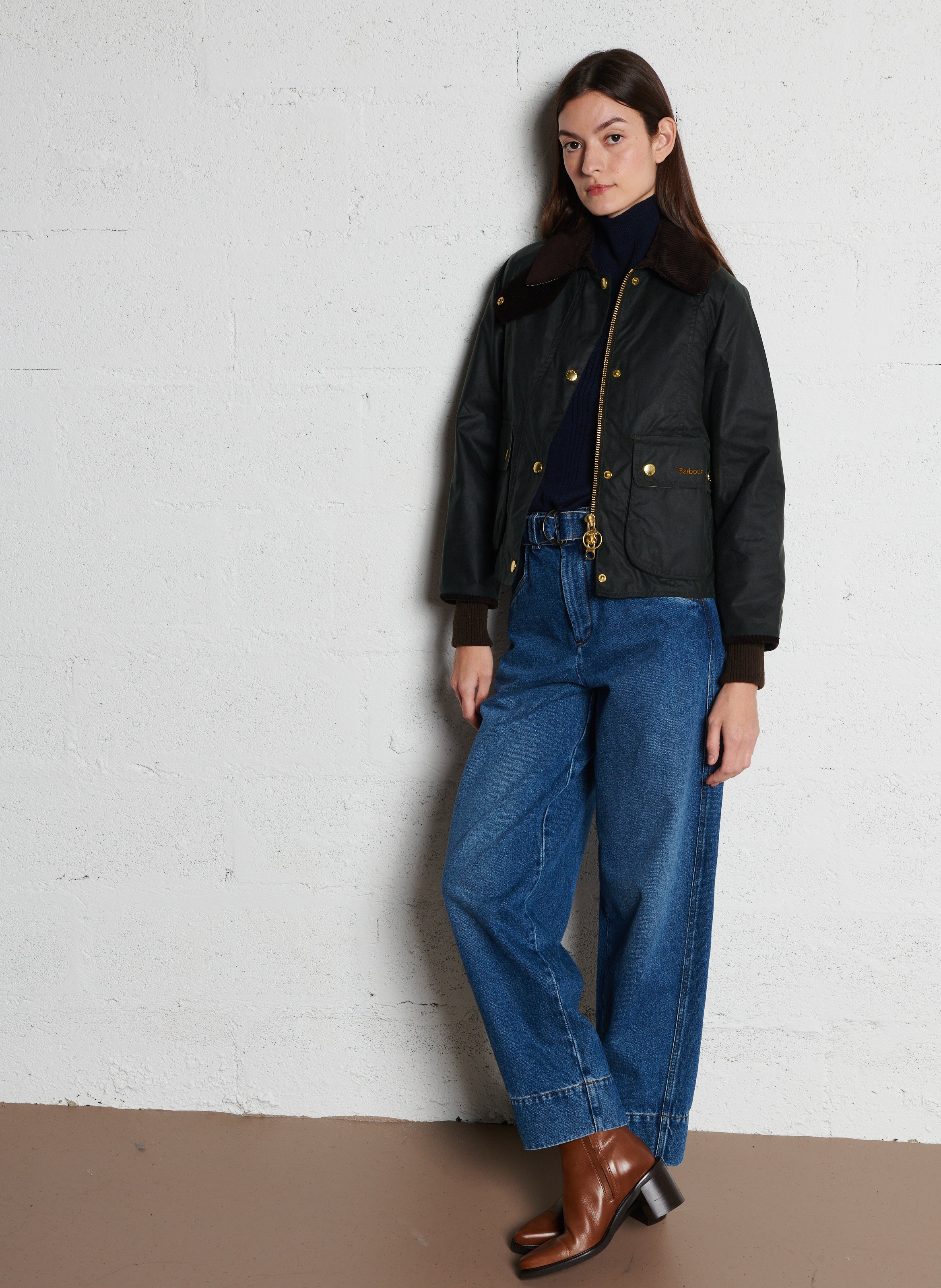 Loose-fit cotton jacket with classic collar BARBOUR Green