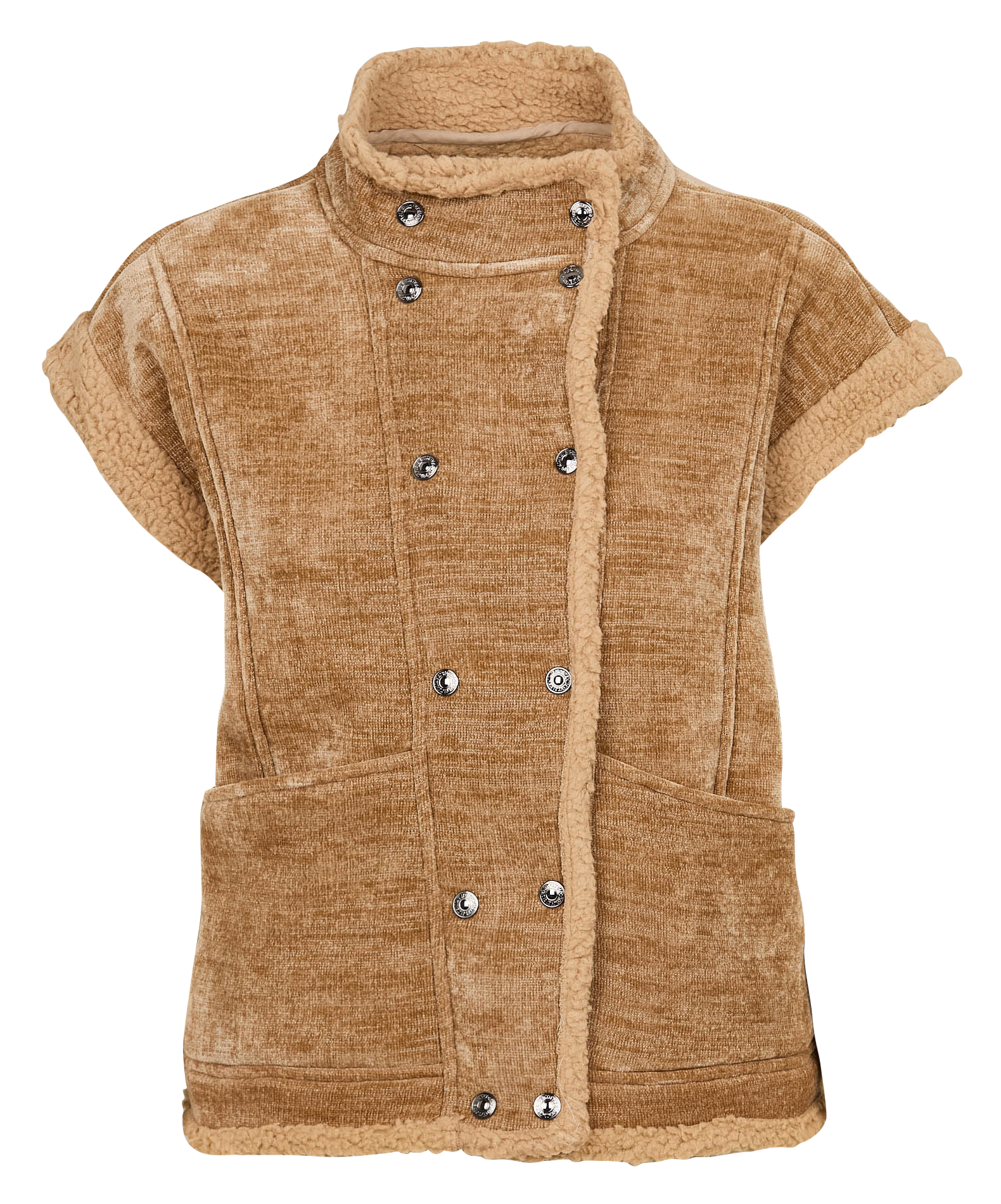 Veste sans manches effet peau de mouton LE TEMPS DES CERISES Marron