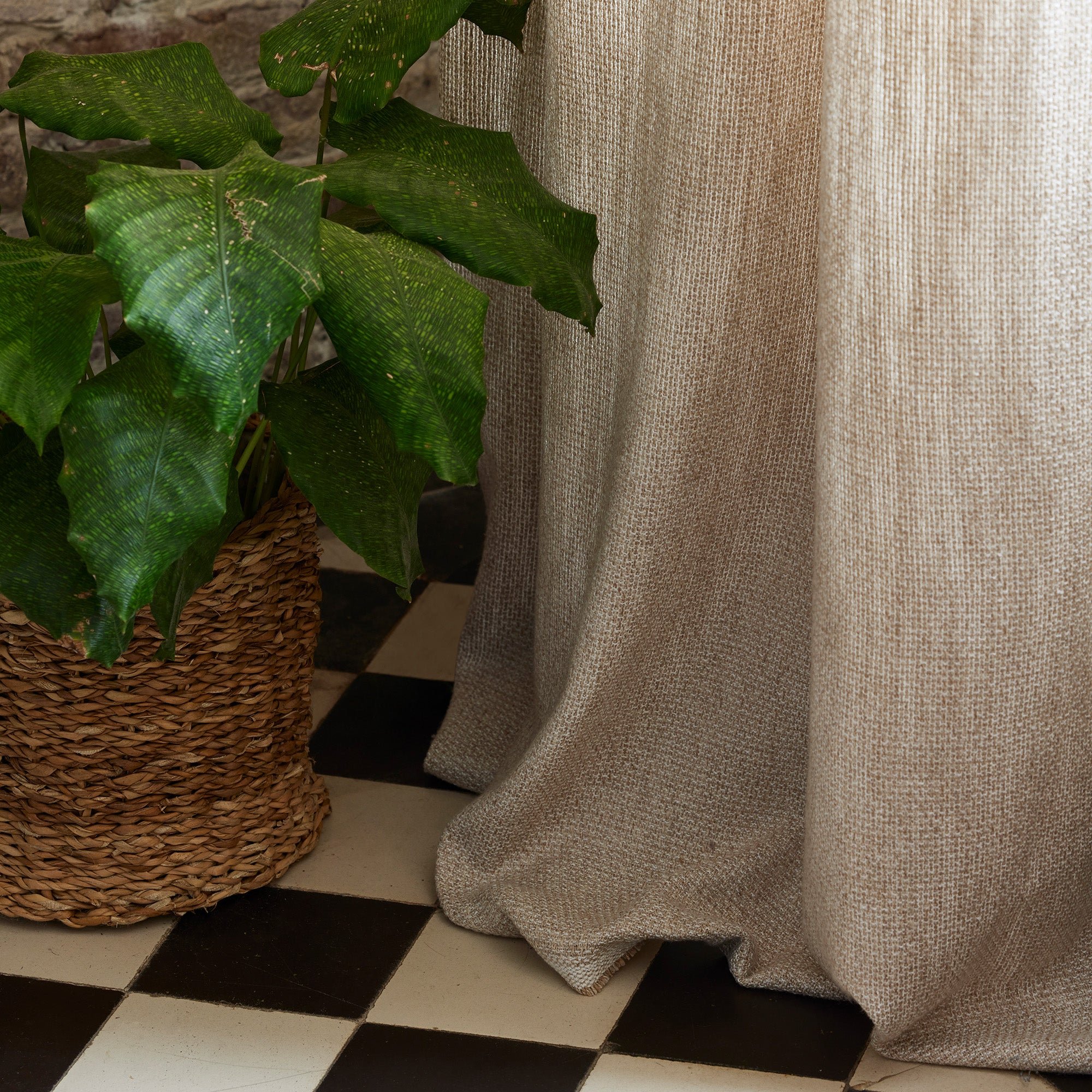 FLORESTA - Curtain with golden eyelets MADURA Orange