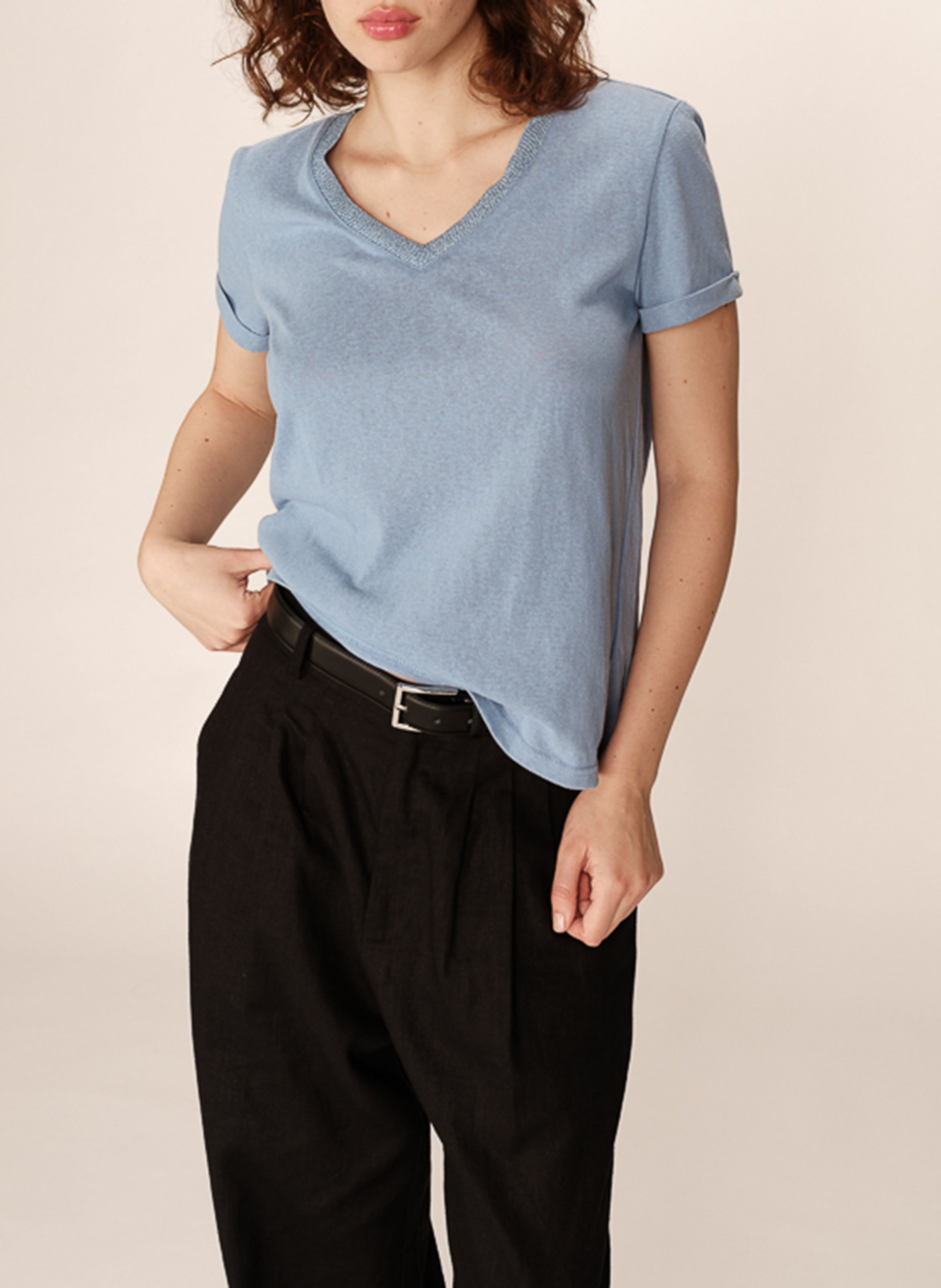 Basic cotton T-shirt GRACE ET MILA Blue