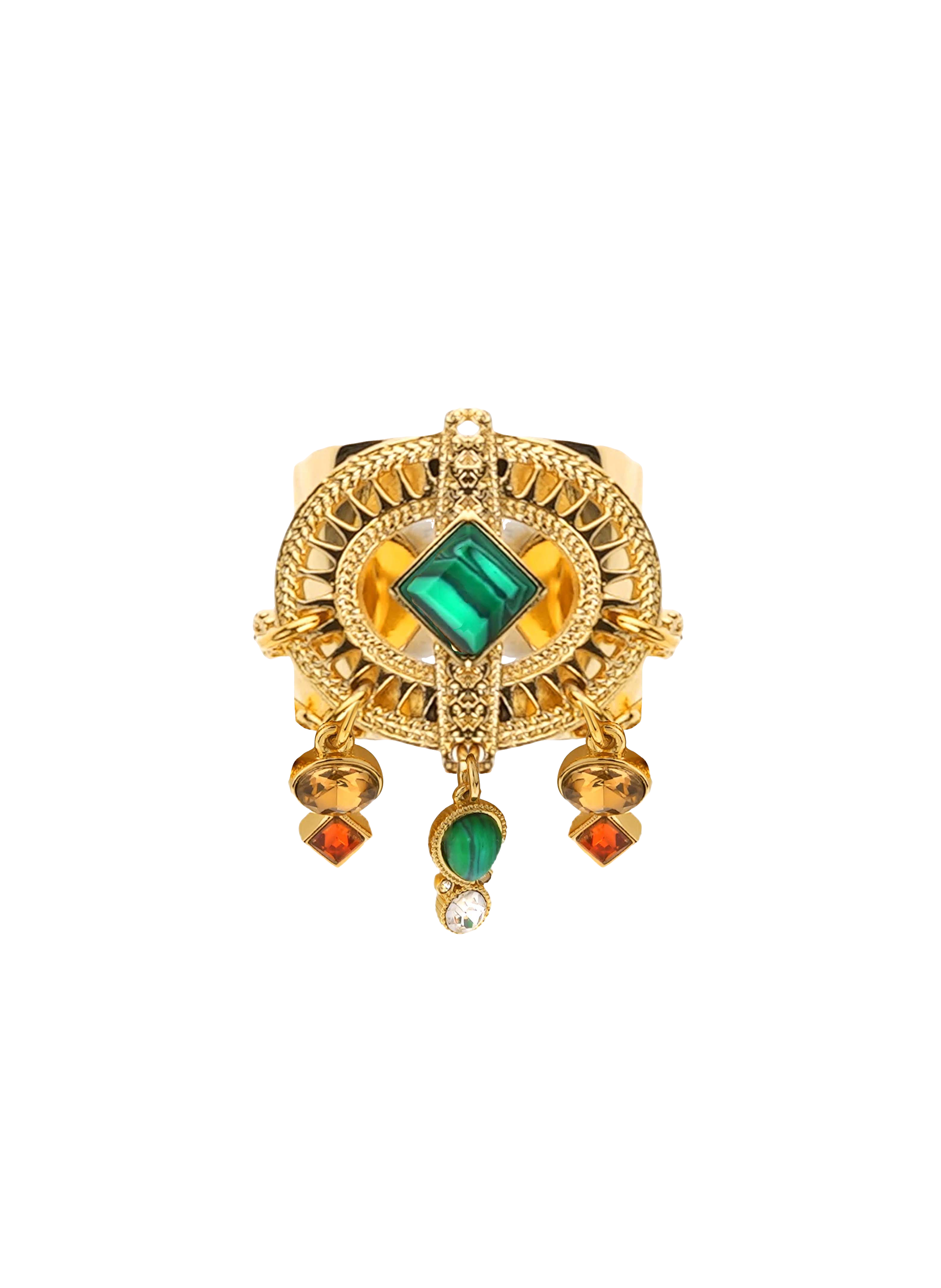 Adjustable ring with pearl pendants HIPANEMA Golden