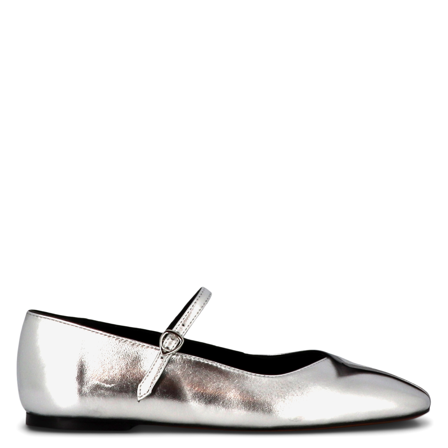 Metallic leather ballet flats SOCQUE PARIS Silver