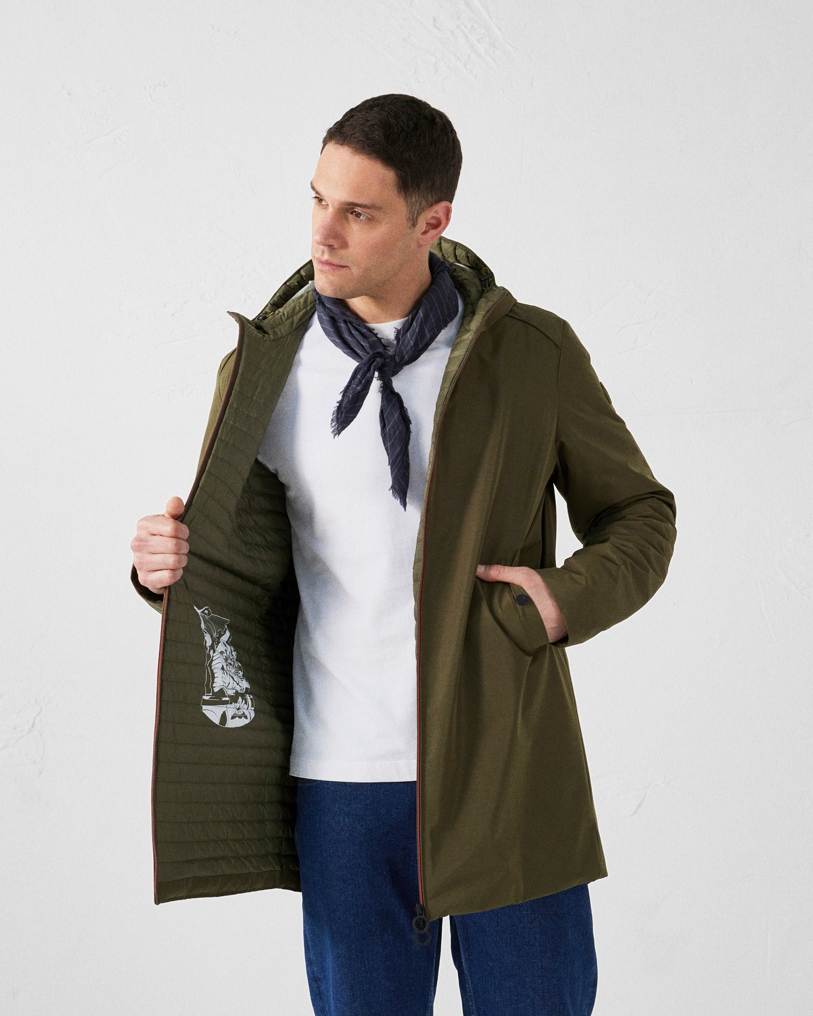 Boris ultralight long hooded jacket JOTT Green