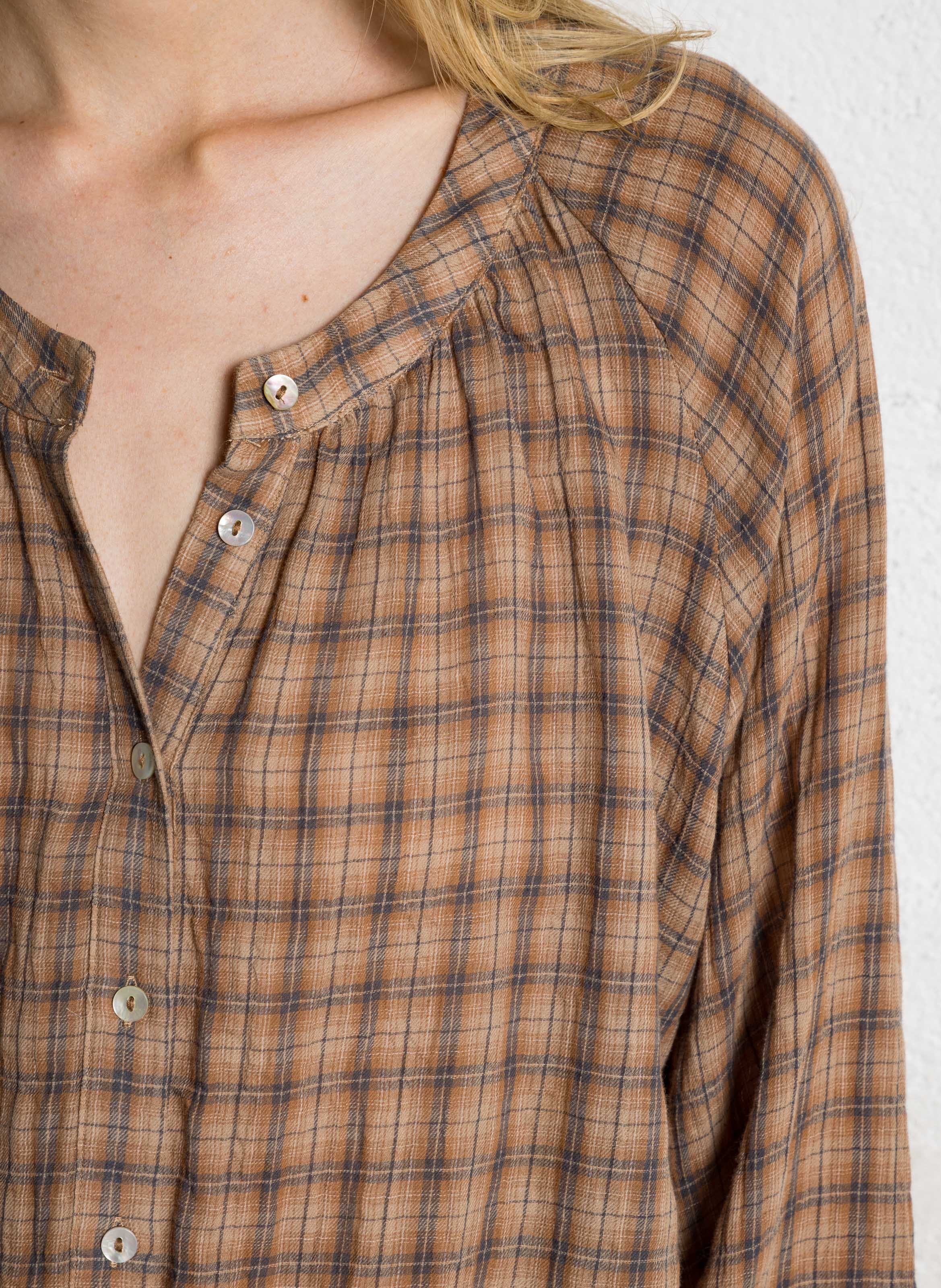 Oversize-Hemd aus Baumwollmix JC SOPHIE Braun