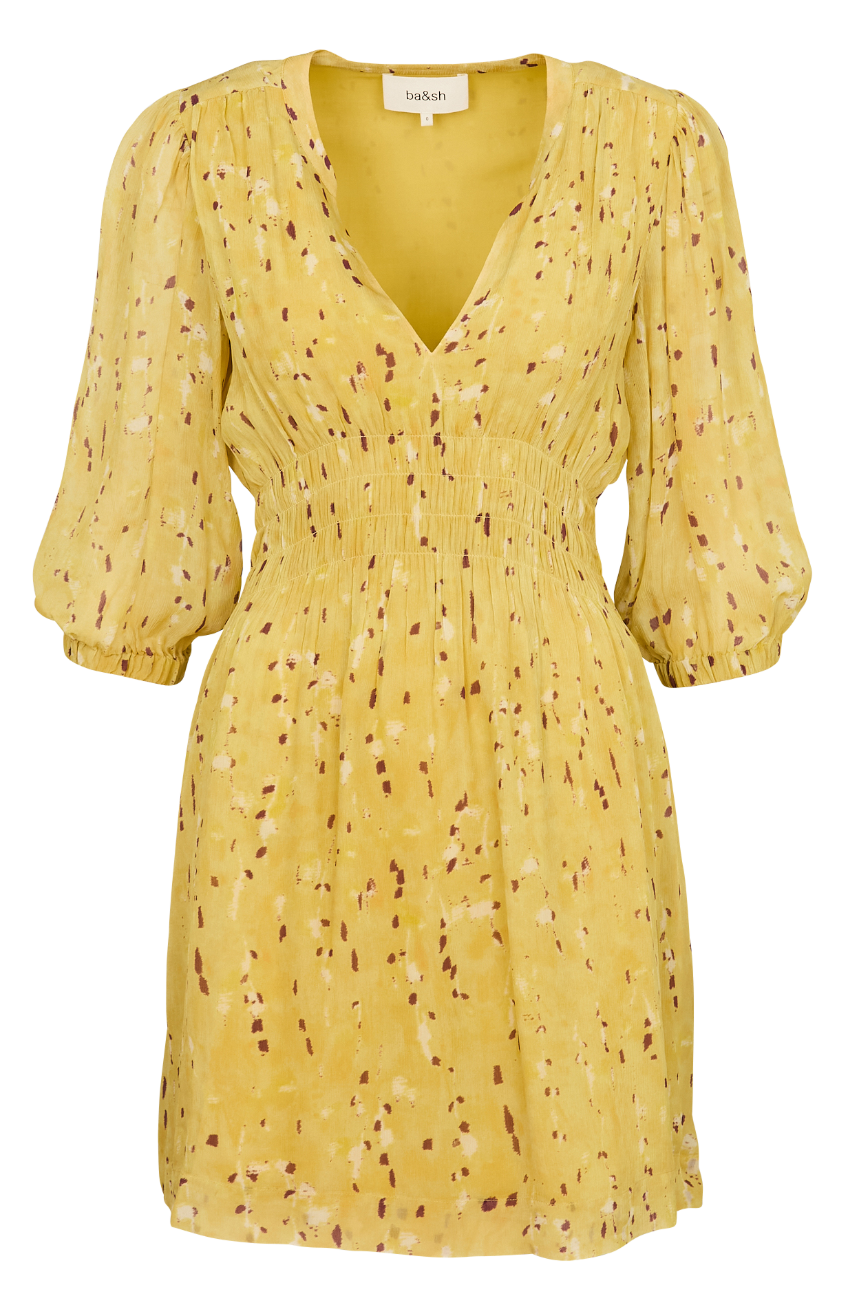 Robe courte col tunisien imprimée BA&SH Jaune