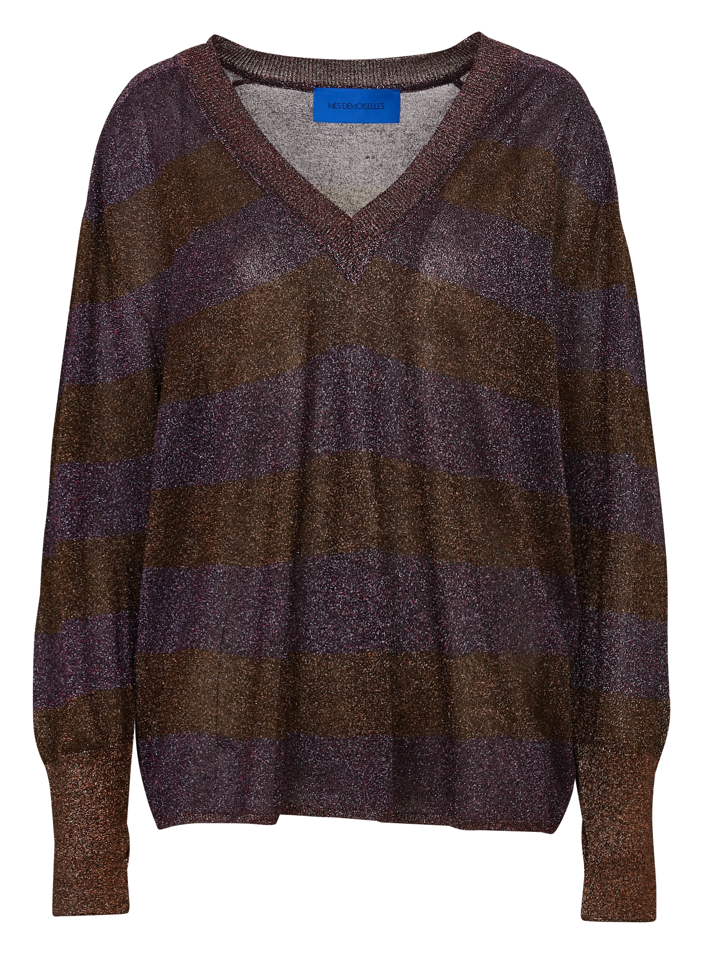 Pull col V à rayures pailleté MES DEMOISELLES Violet