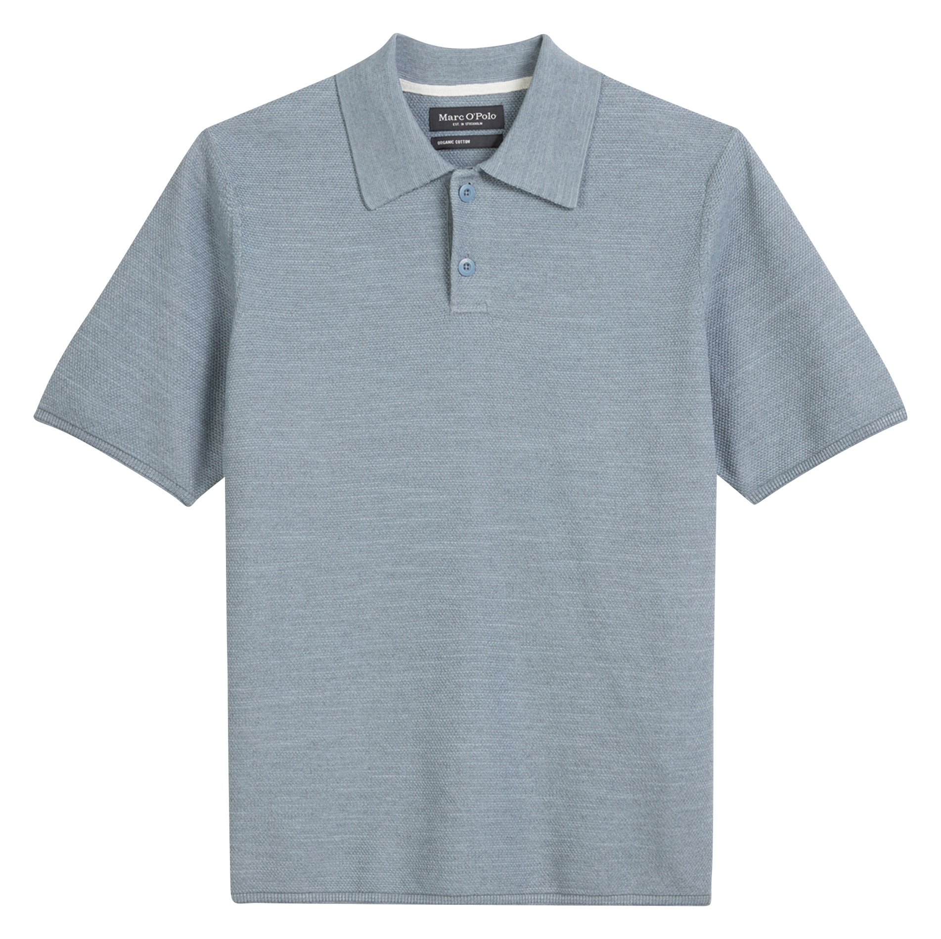 Top col polo en coton MARC O'POLO Bleu
