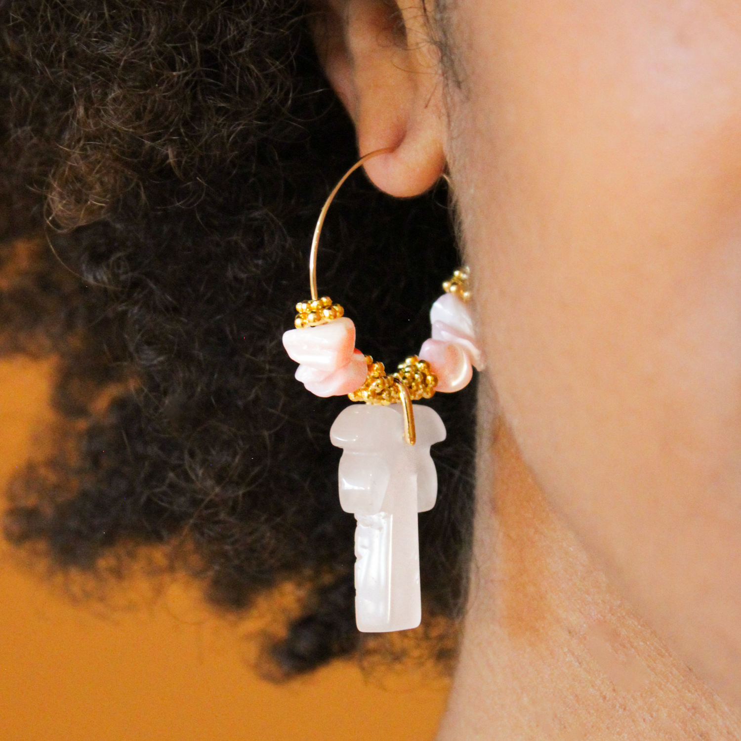 Stones Hoop Earrings - Christelle L'ATELIER DES DAMES Golden