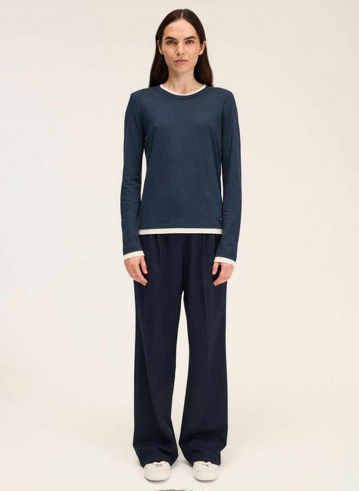 Straight cotton-blend T-shirt PABLO Blue