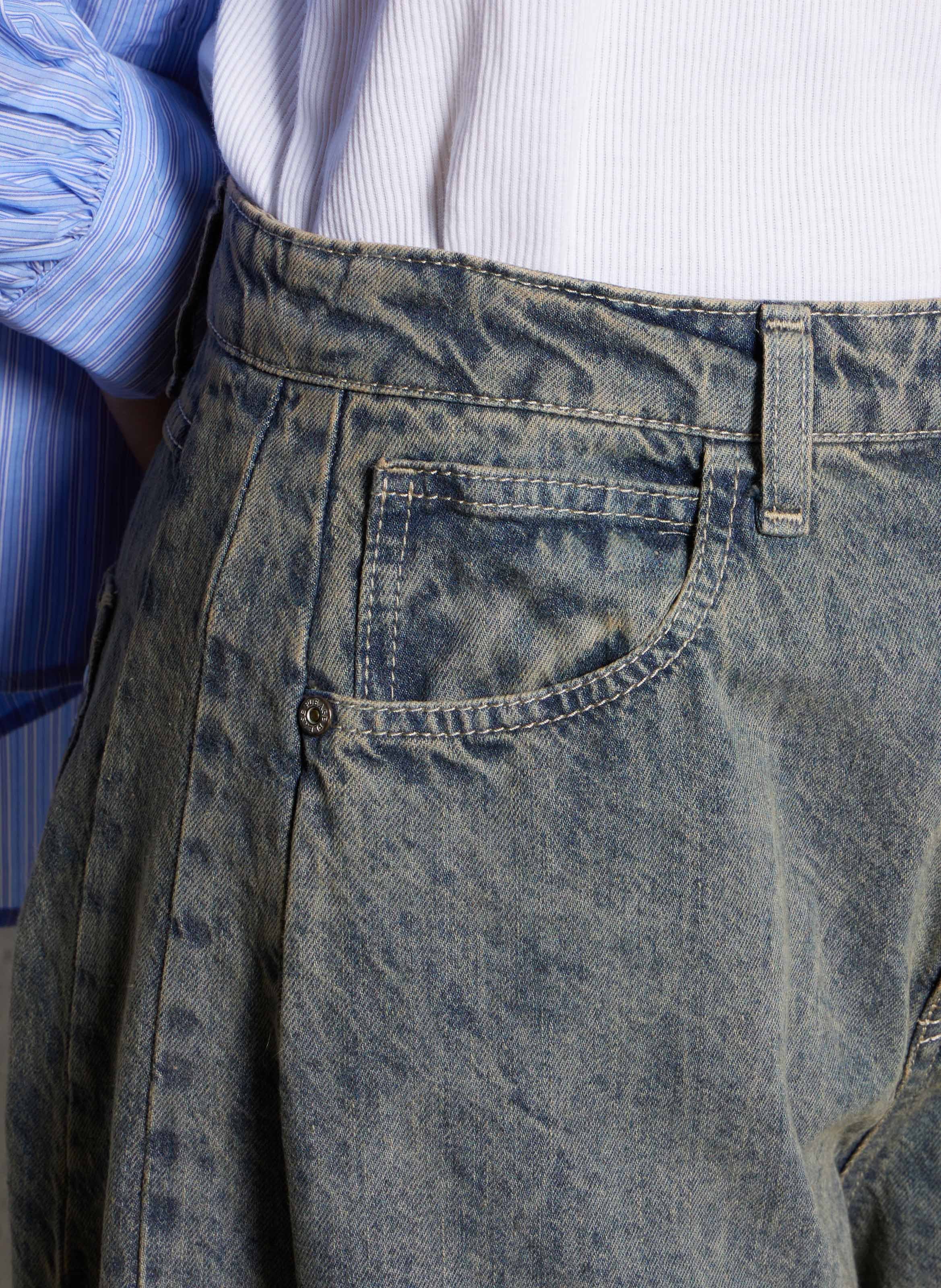 Jean large en coton PLEASE Bleu