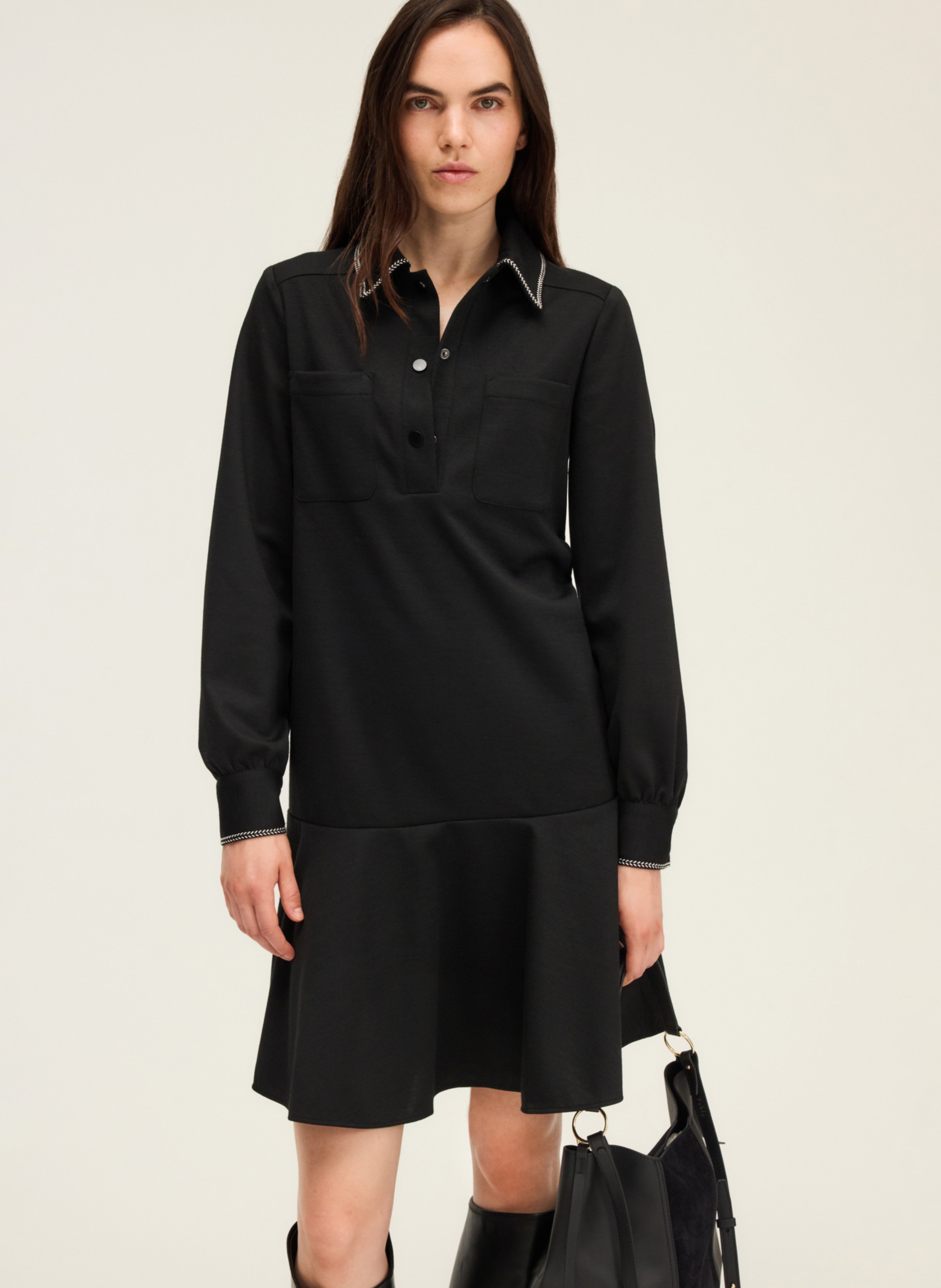 Short dress with shirt collar PABLO Black
