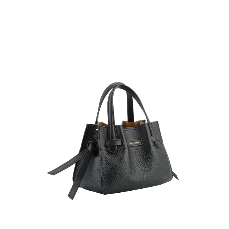 Handbag - cowhide leather POURCHET Black