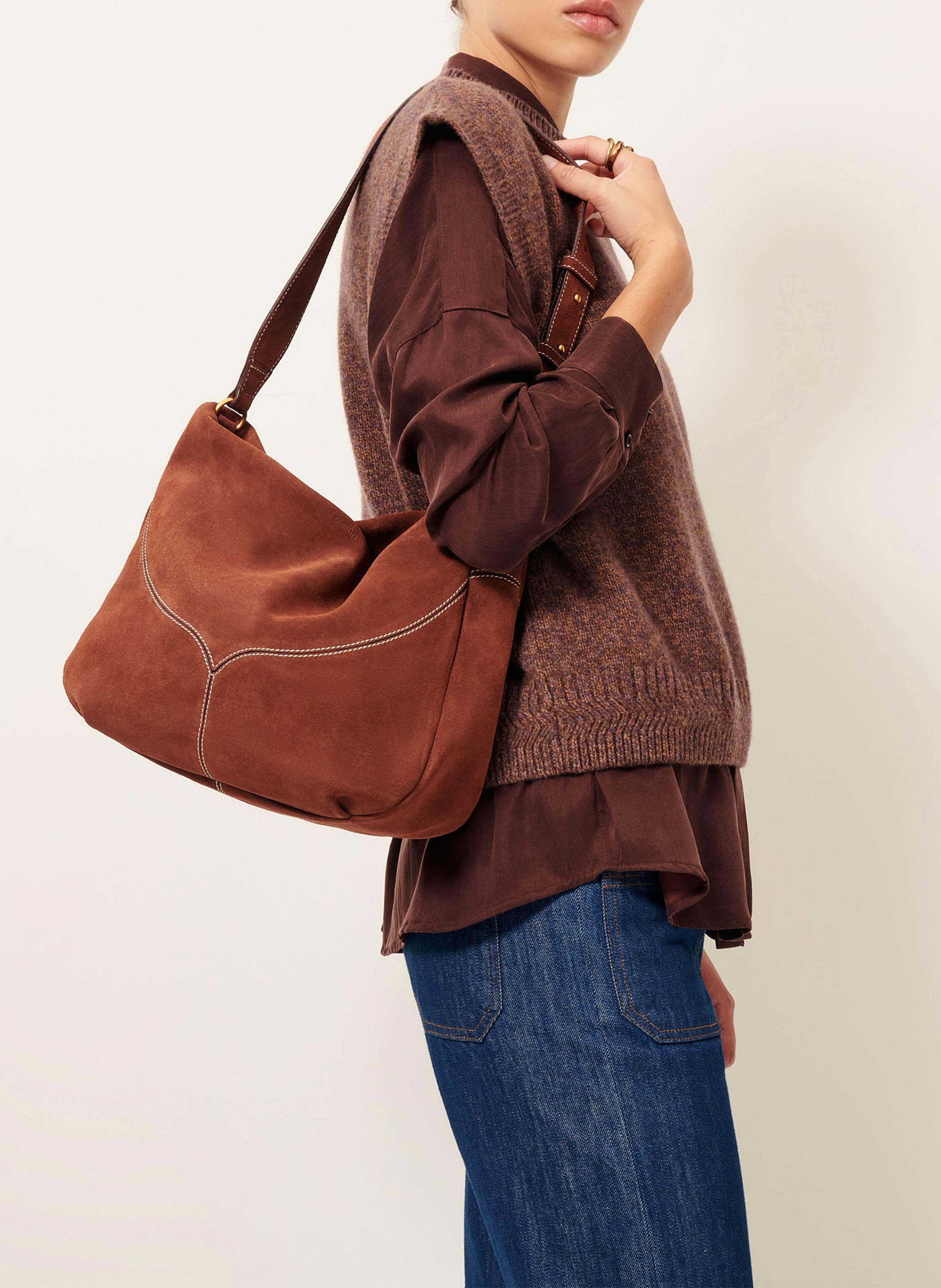 Pull sans manches en laine mérinos SESSUN Marron