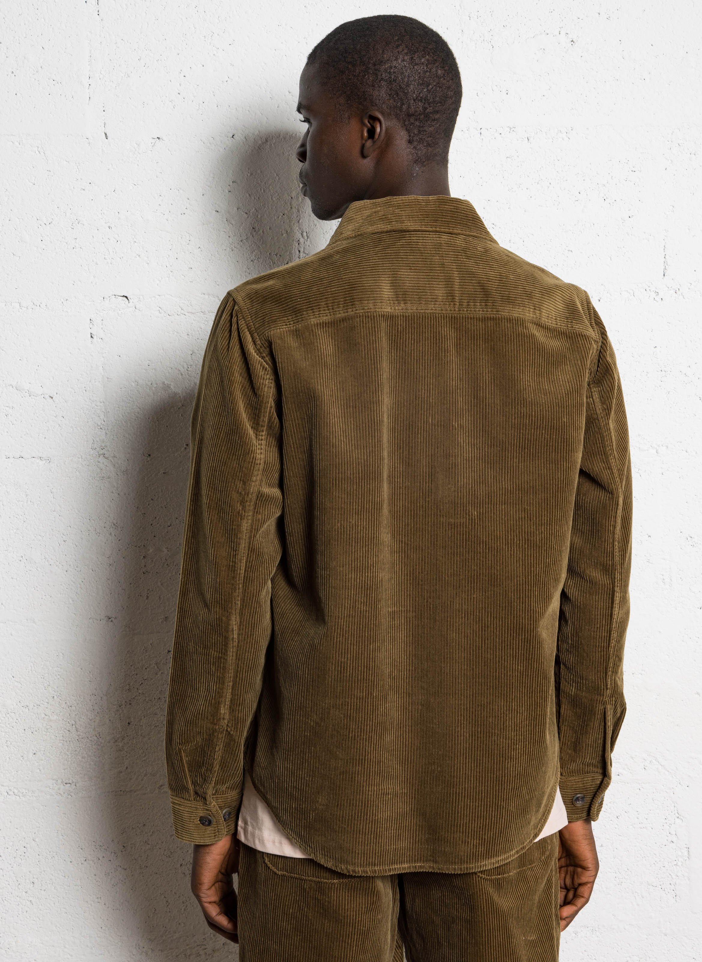 Katoenen overhemd met klassieke kraag LES DEUX Kaki