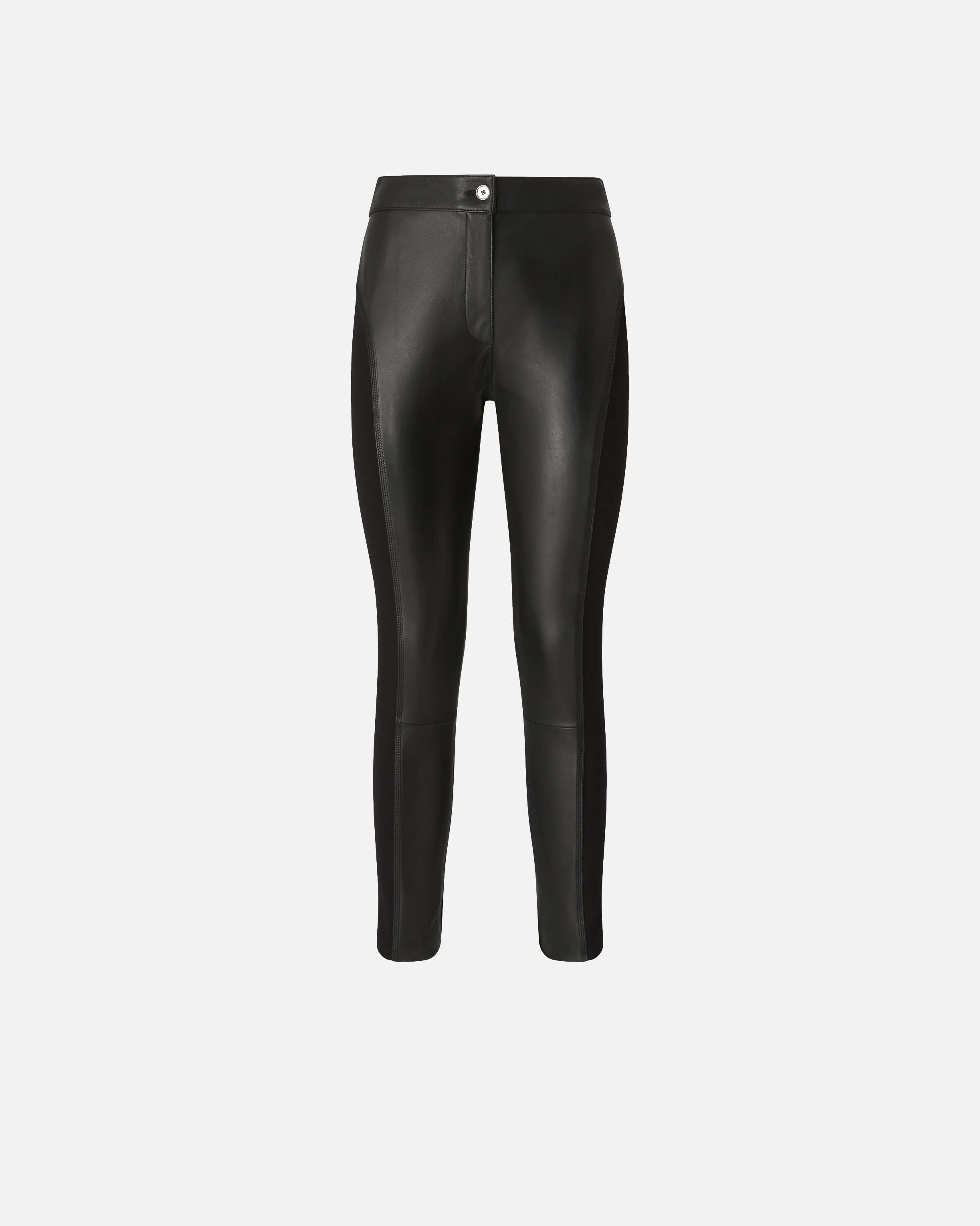 Leather and stretch fabric pants. PINKO Black