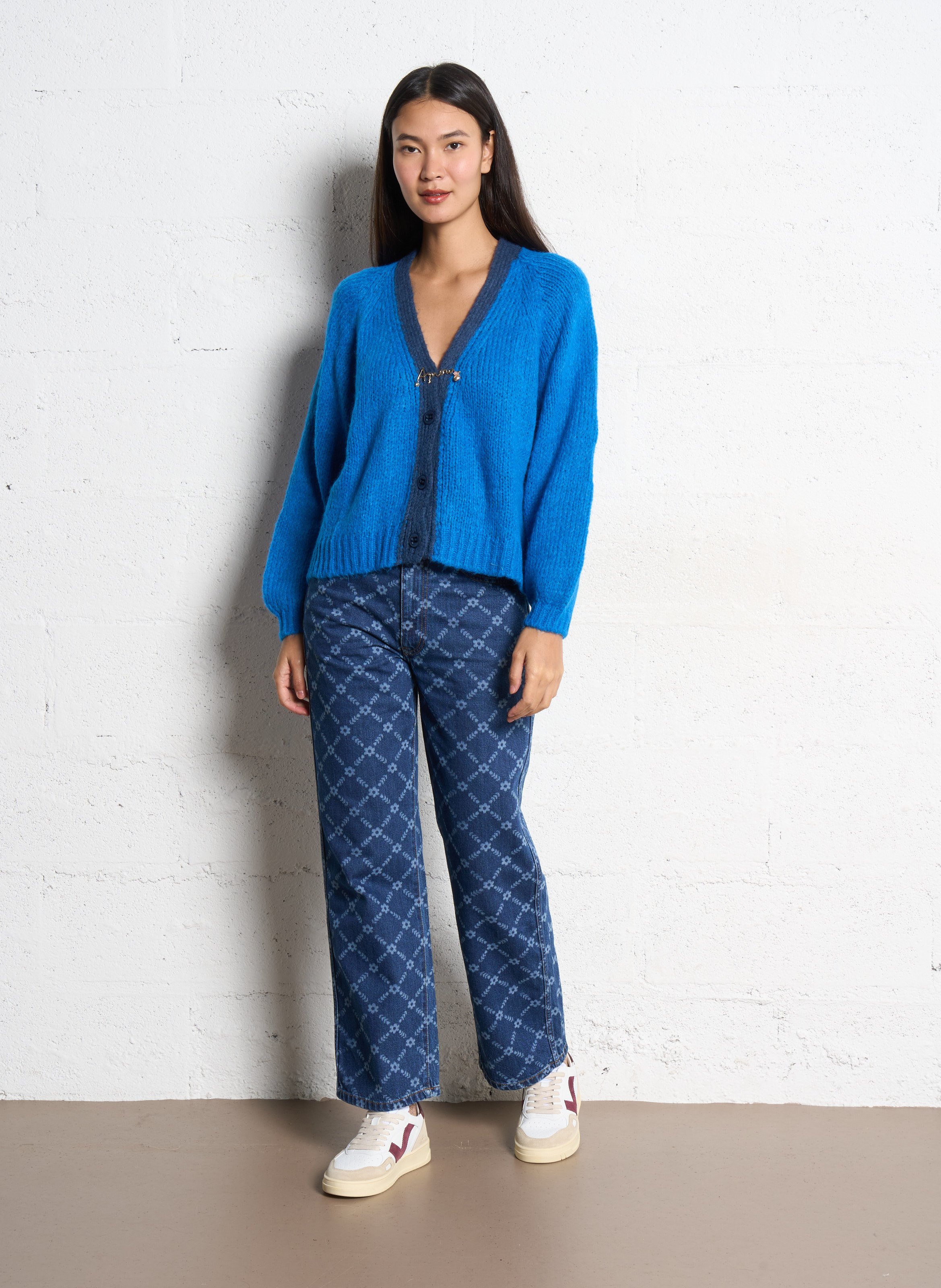 Jean droit en coton THE TINY BIG SISTER Bleu