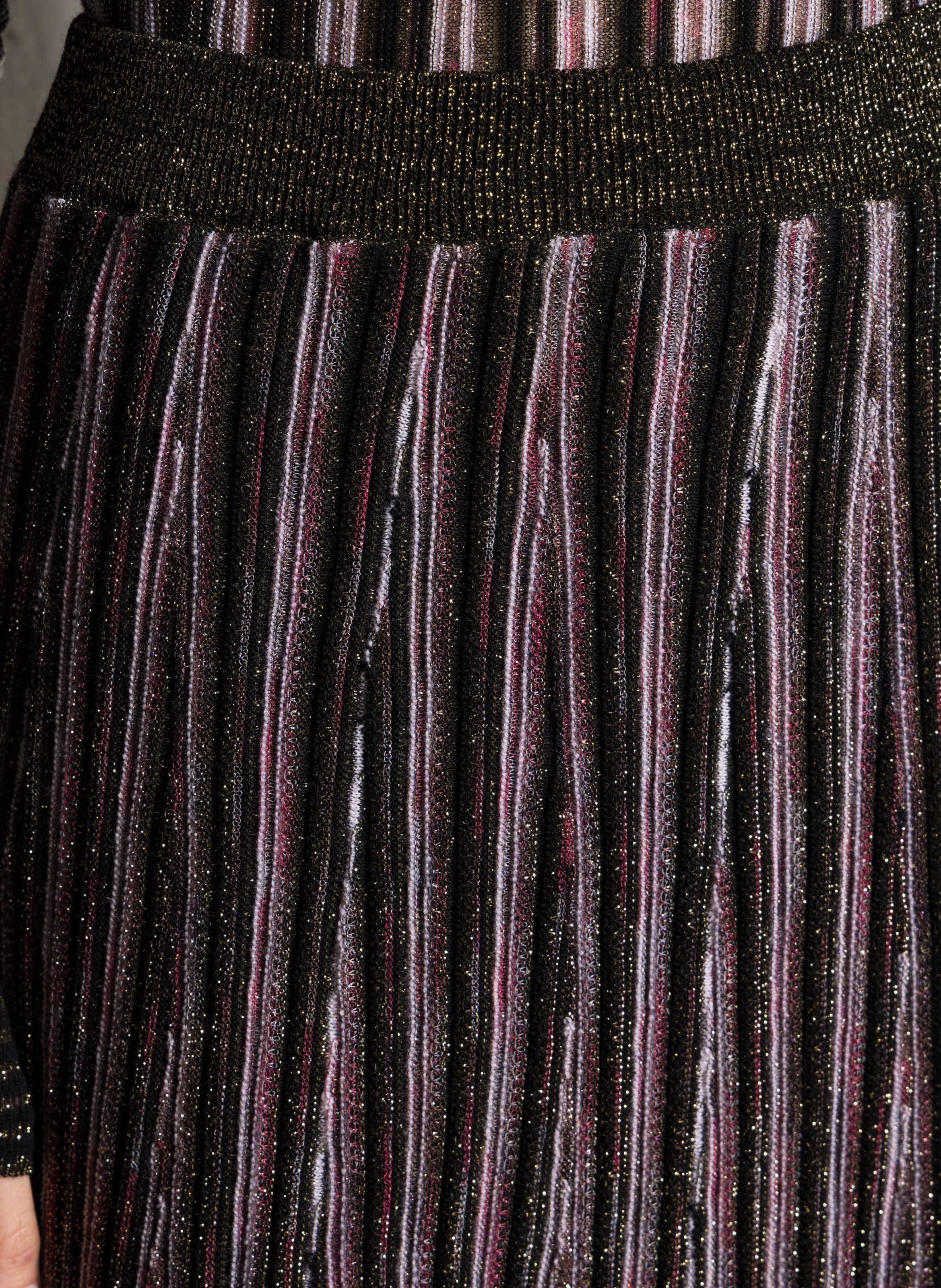 Jupe longue plissée en laine MOMONI Rose