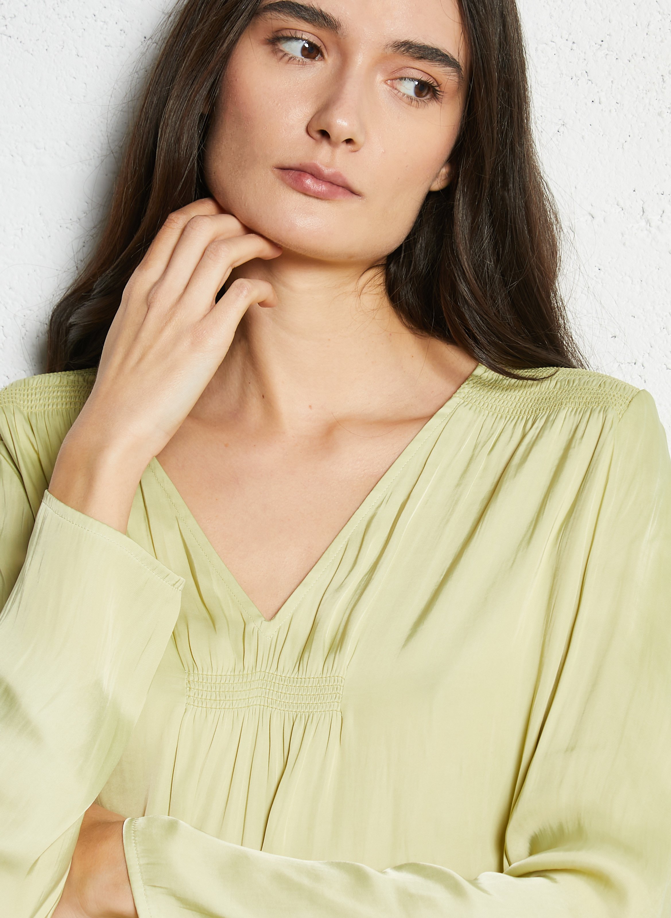Fluid V-neck blouse IKKS Green