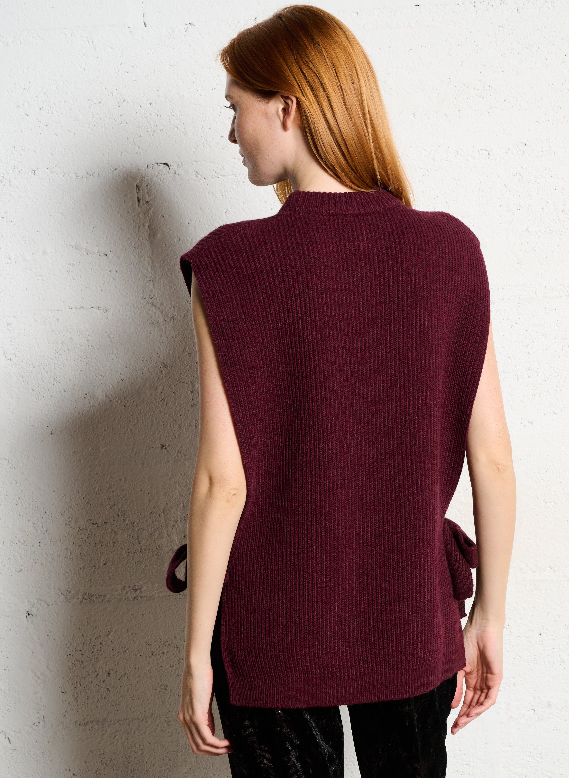 Pull droit col rond en maille IMPERIAL Rouge