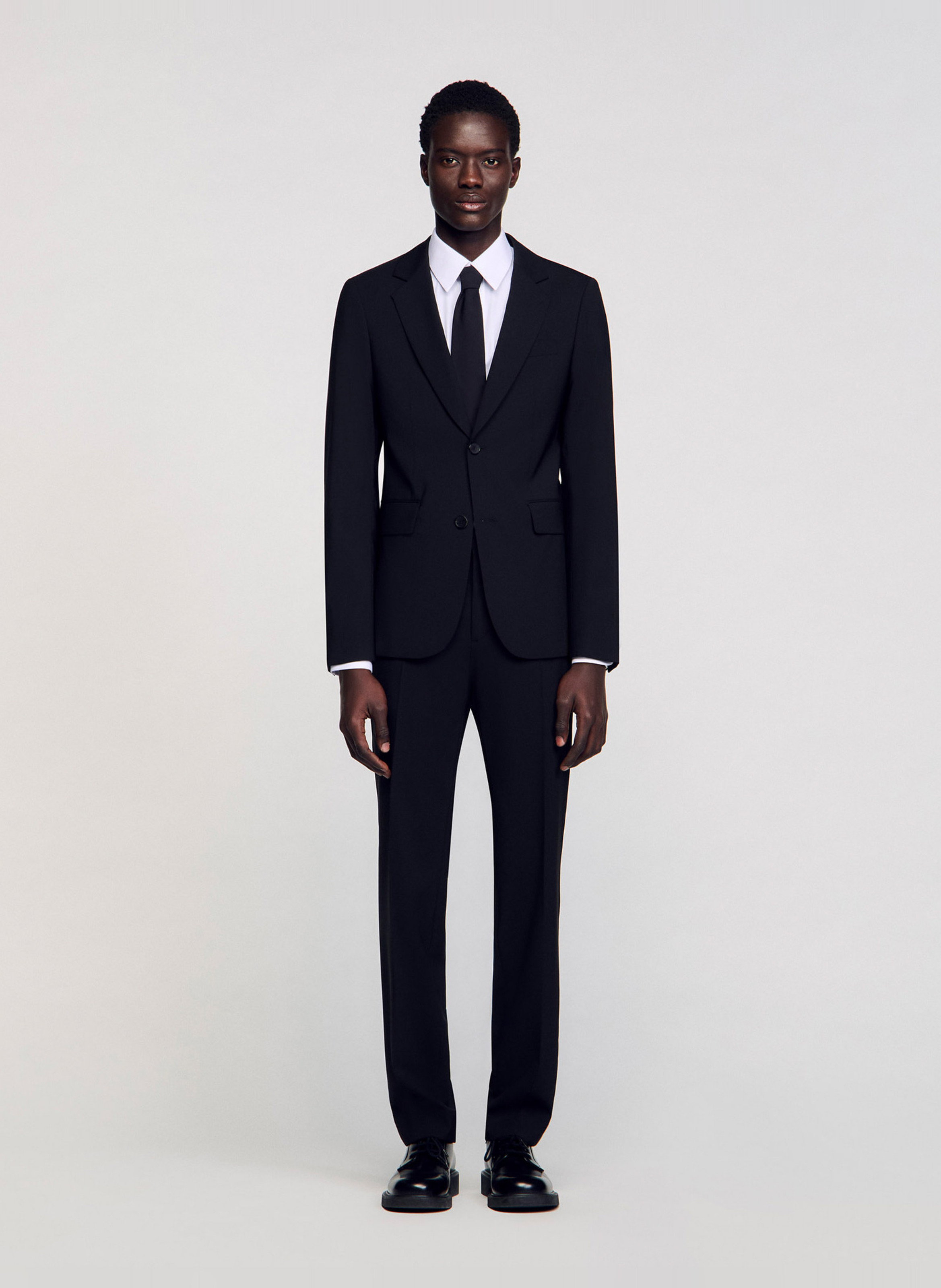 Veste de tailleur en laine mélangée  SANDRO Noir