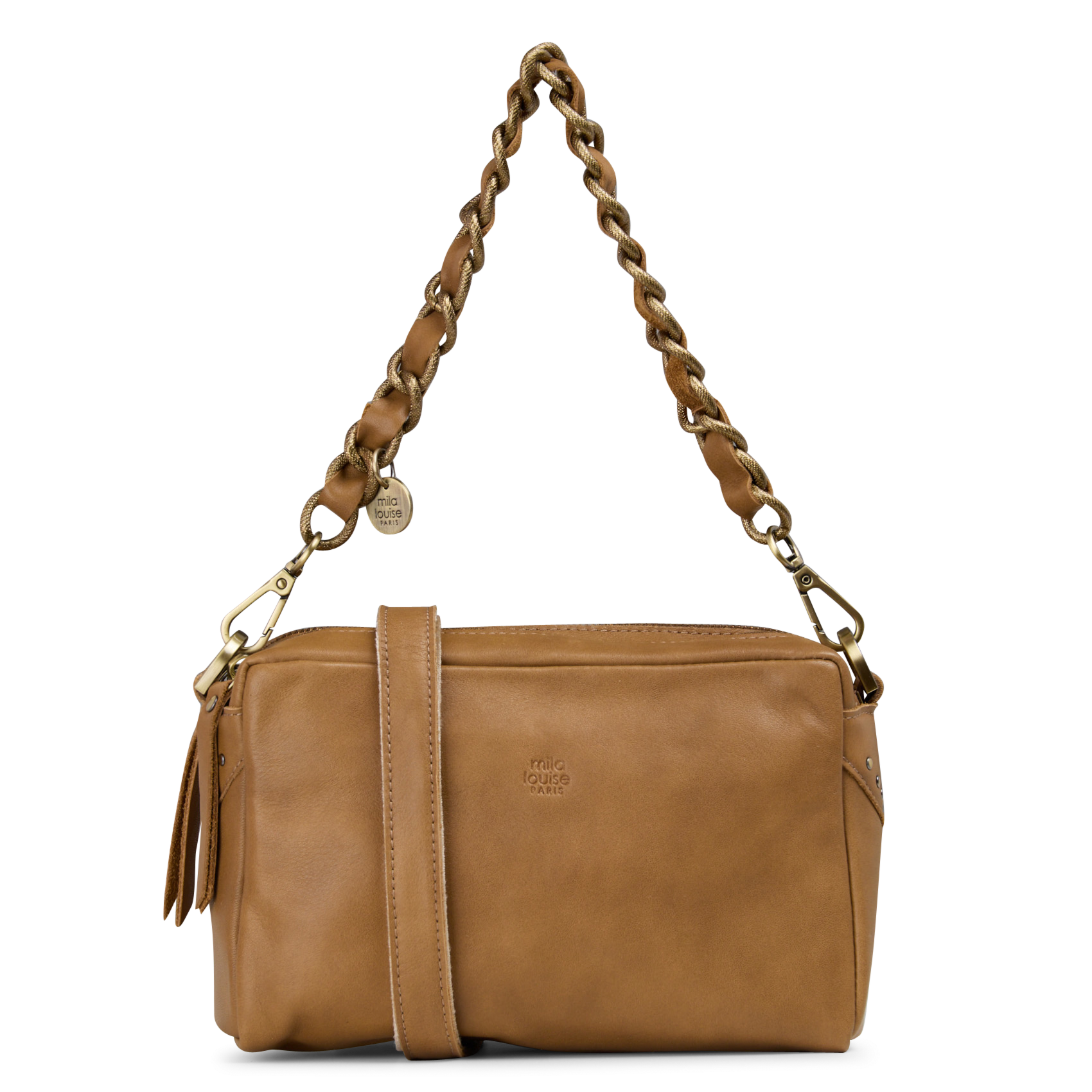 Dori leather shoulder bag MILA LOUISE Brown